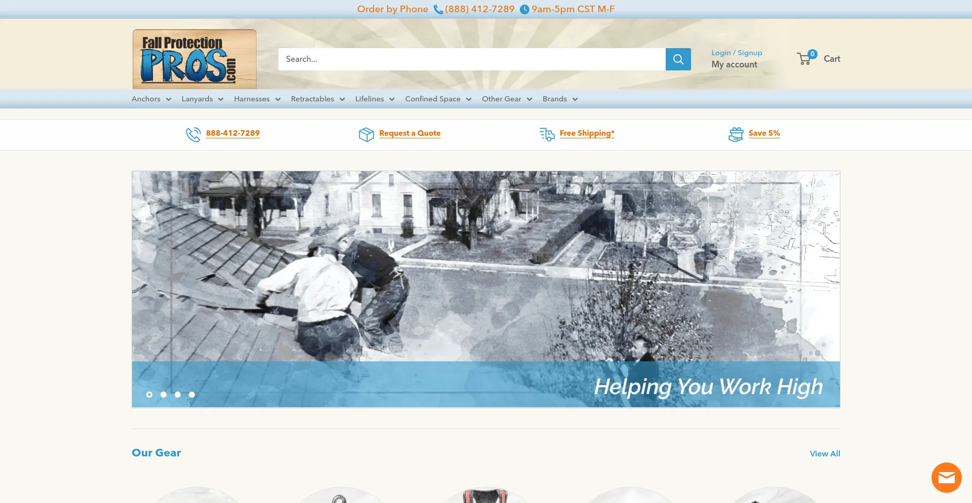Website screenshot of Fallprotectionpros.com