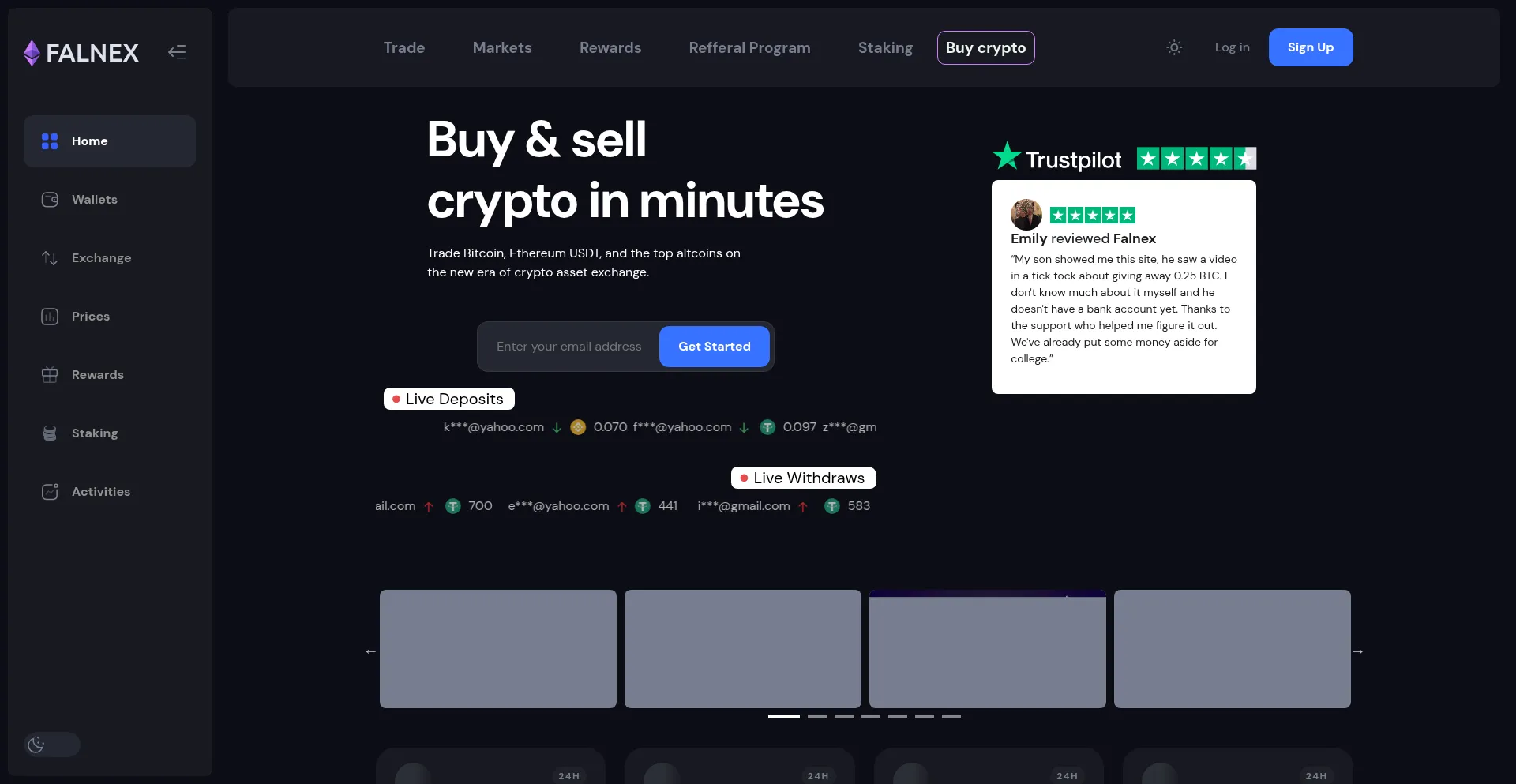 Website screenshot of Falnex.com