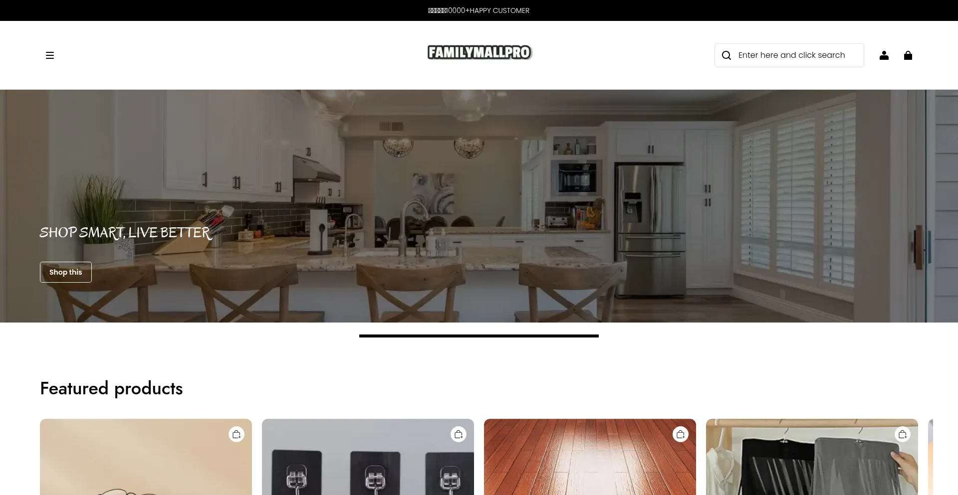 Website screenshot of Familymallspro.zeviashop.com