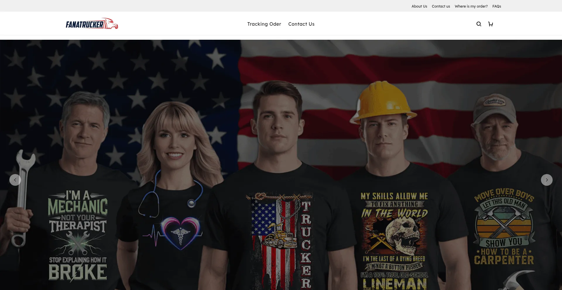 Website screenshot of Fanatrucker.com
