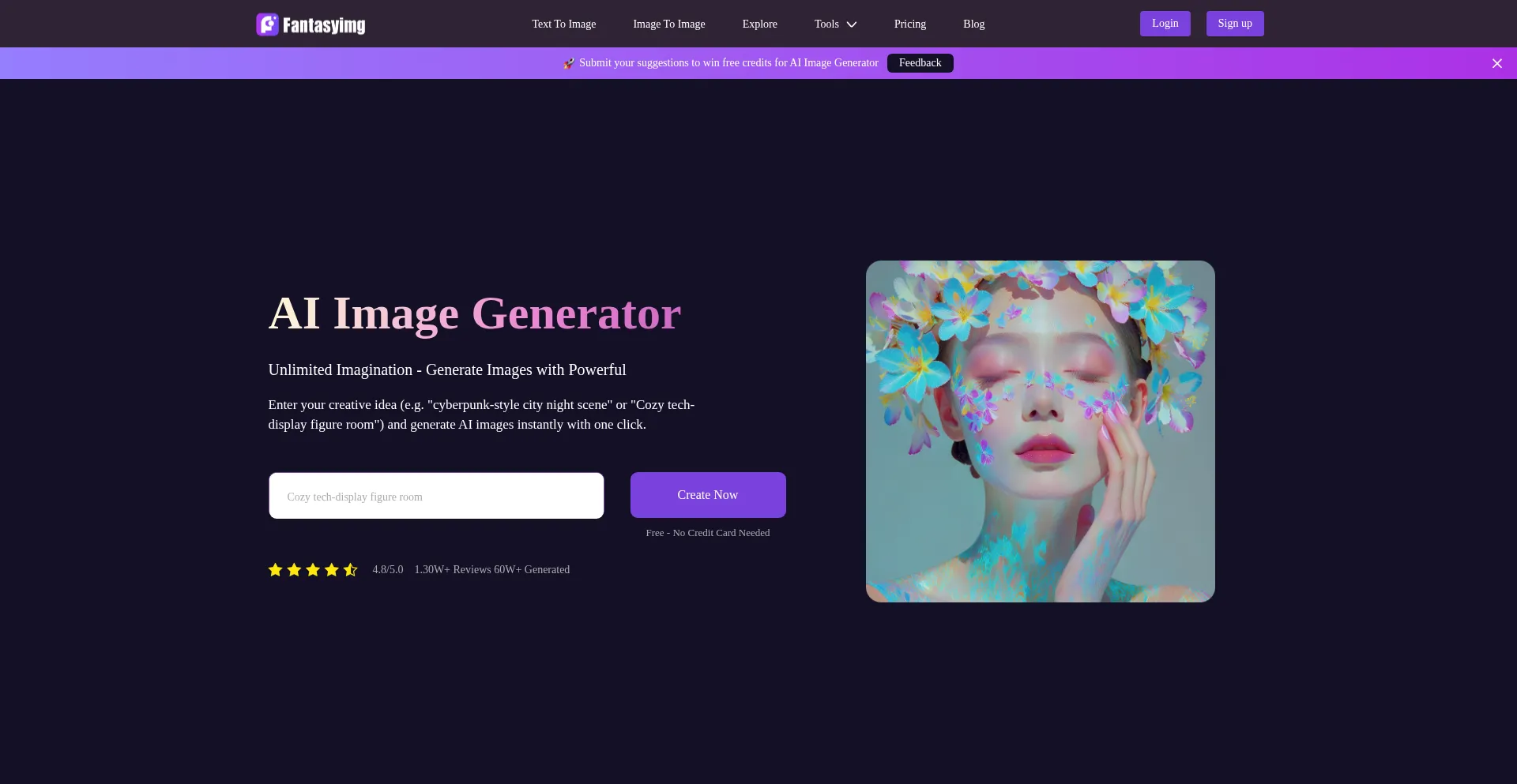 Website screenshot of Fantasyimg.ai