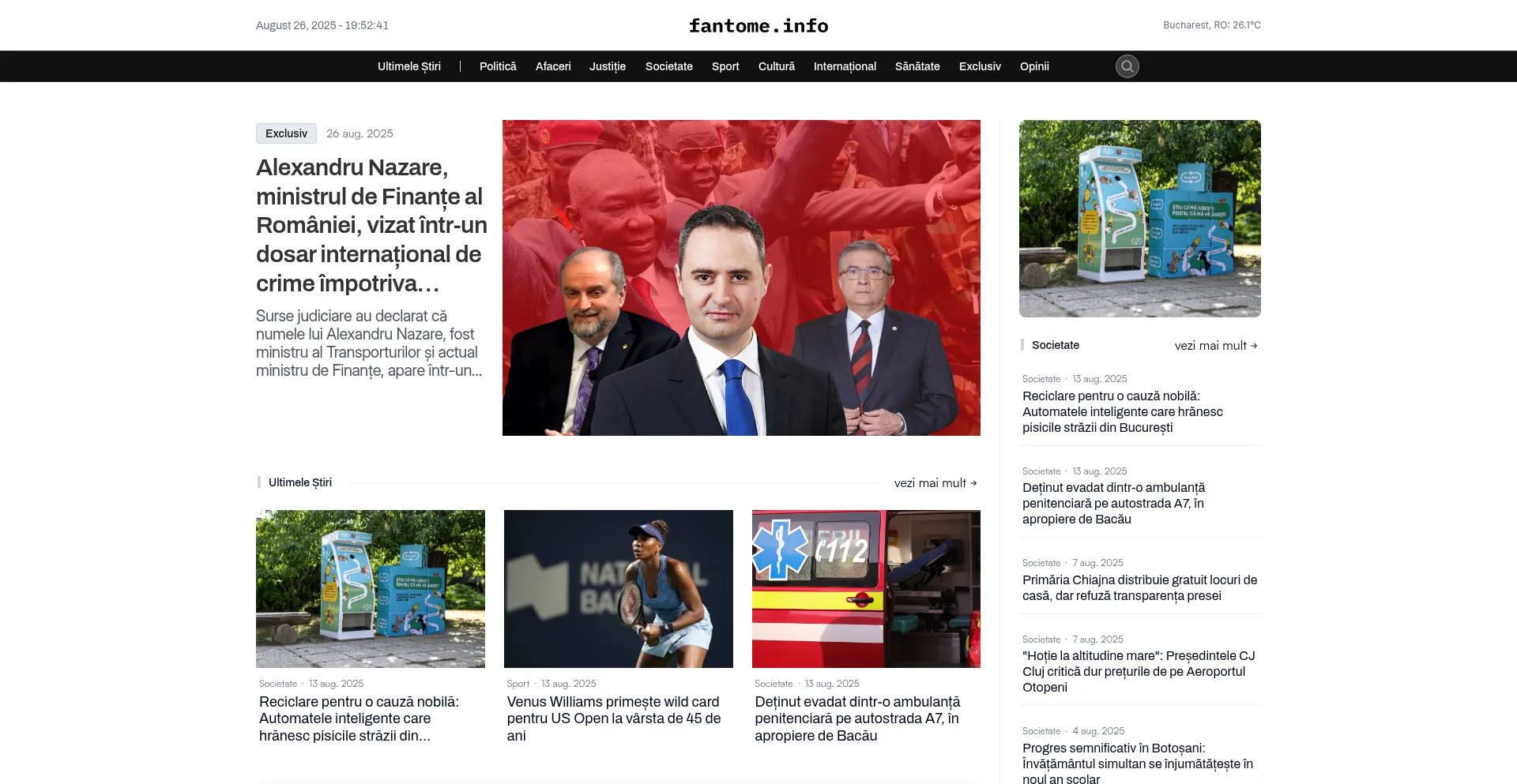 Website screenshot of Fantome.info