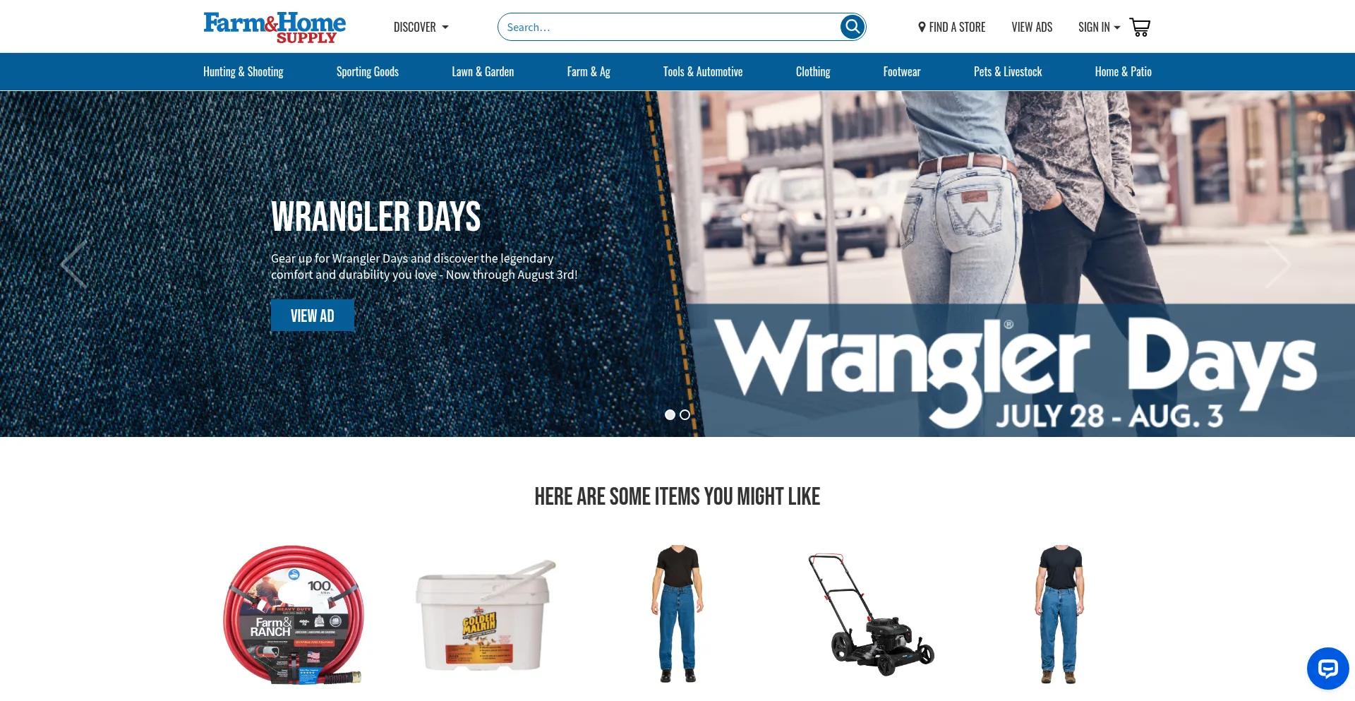 Website screenshot of Farmandhomesupply.com