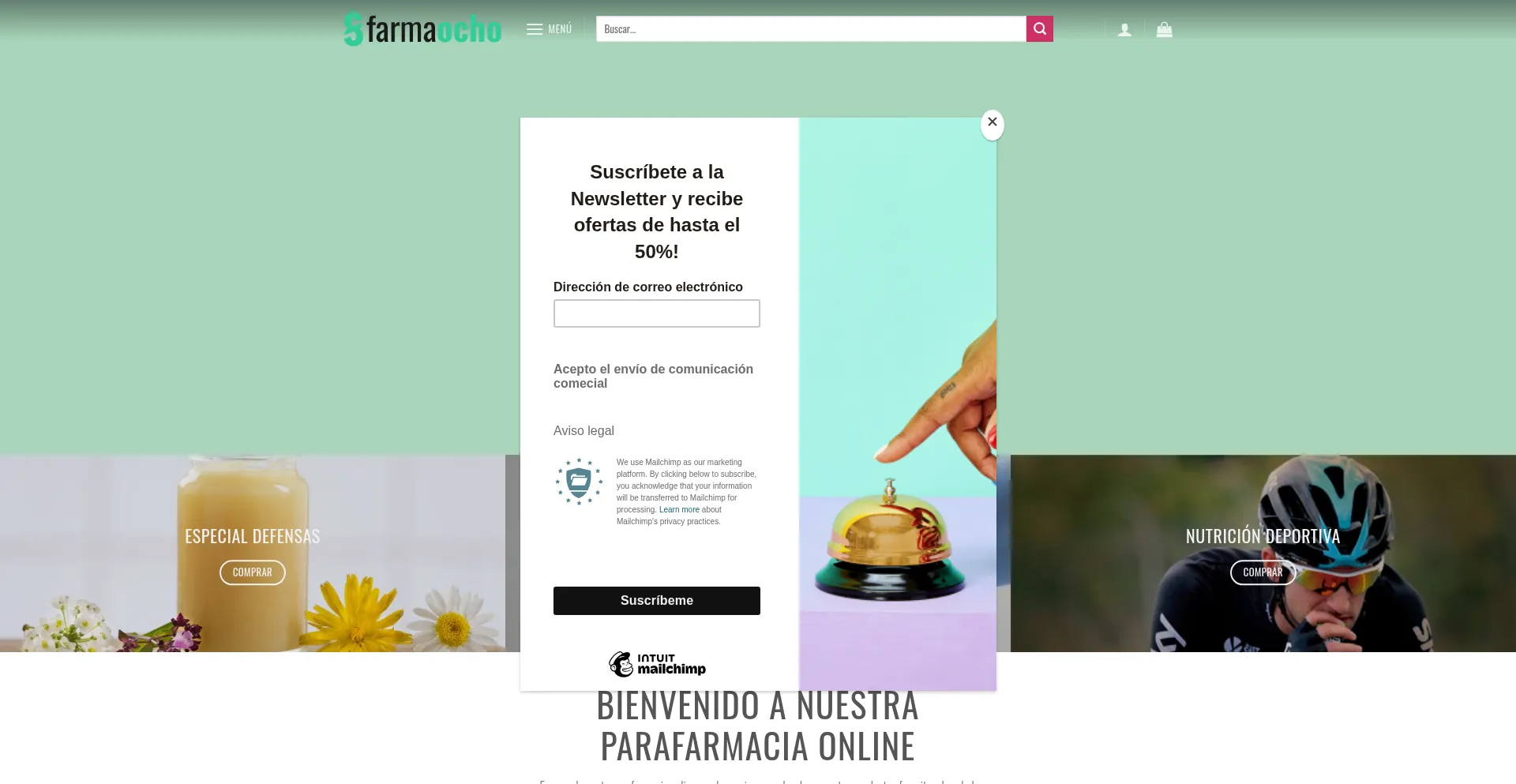 Website screenshot of Farmaocho.com