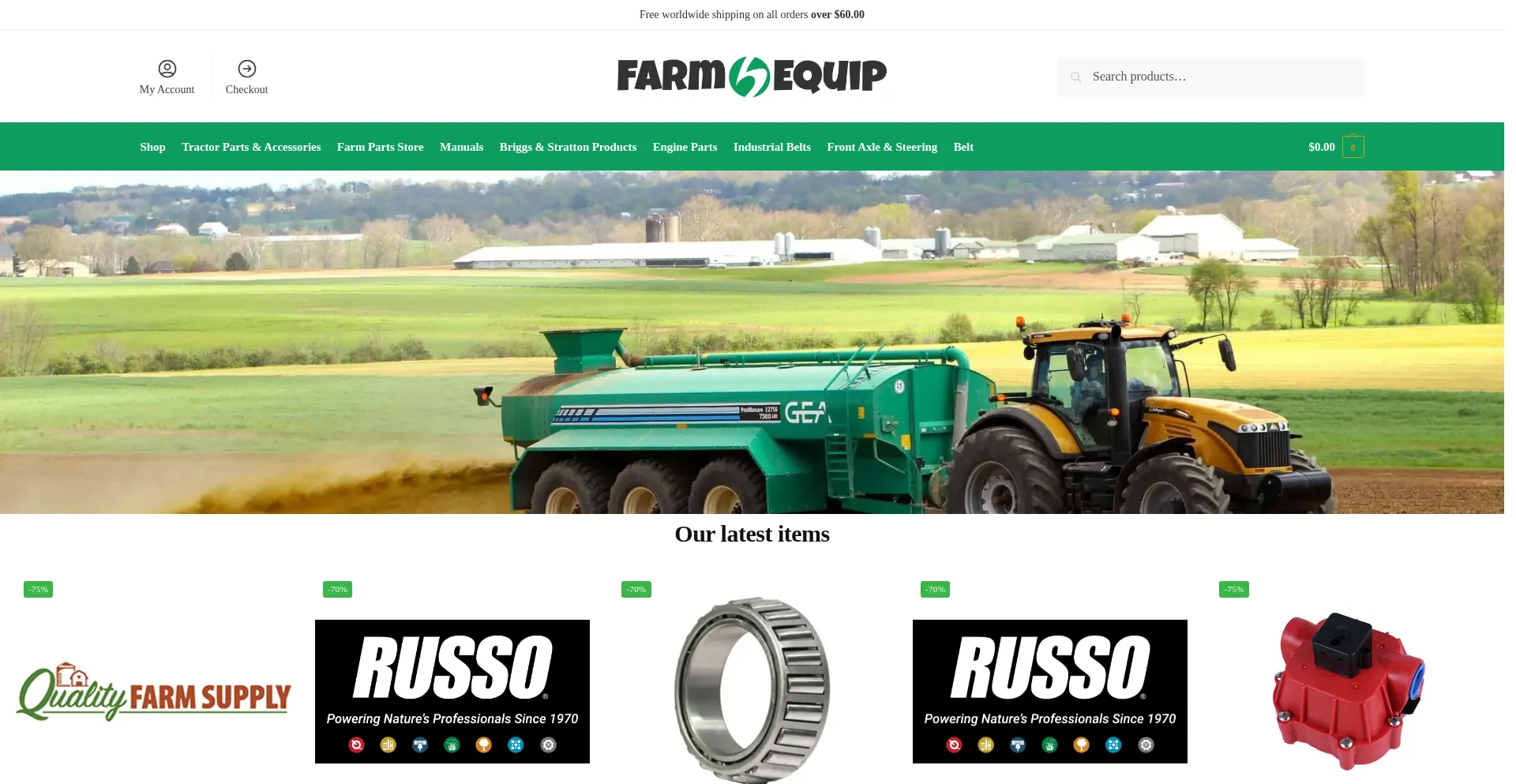 Website screenshot of Farmequipdepot.com