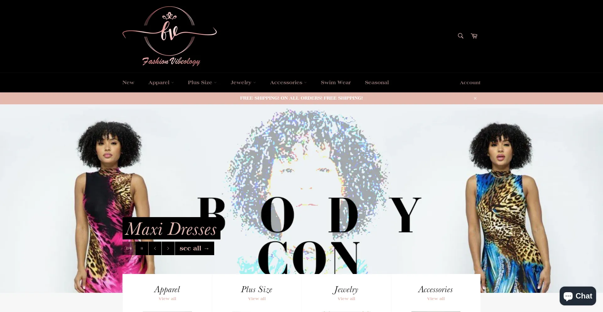 Website screenshot of Fashionvibeology.com