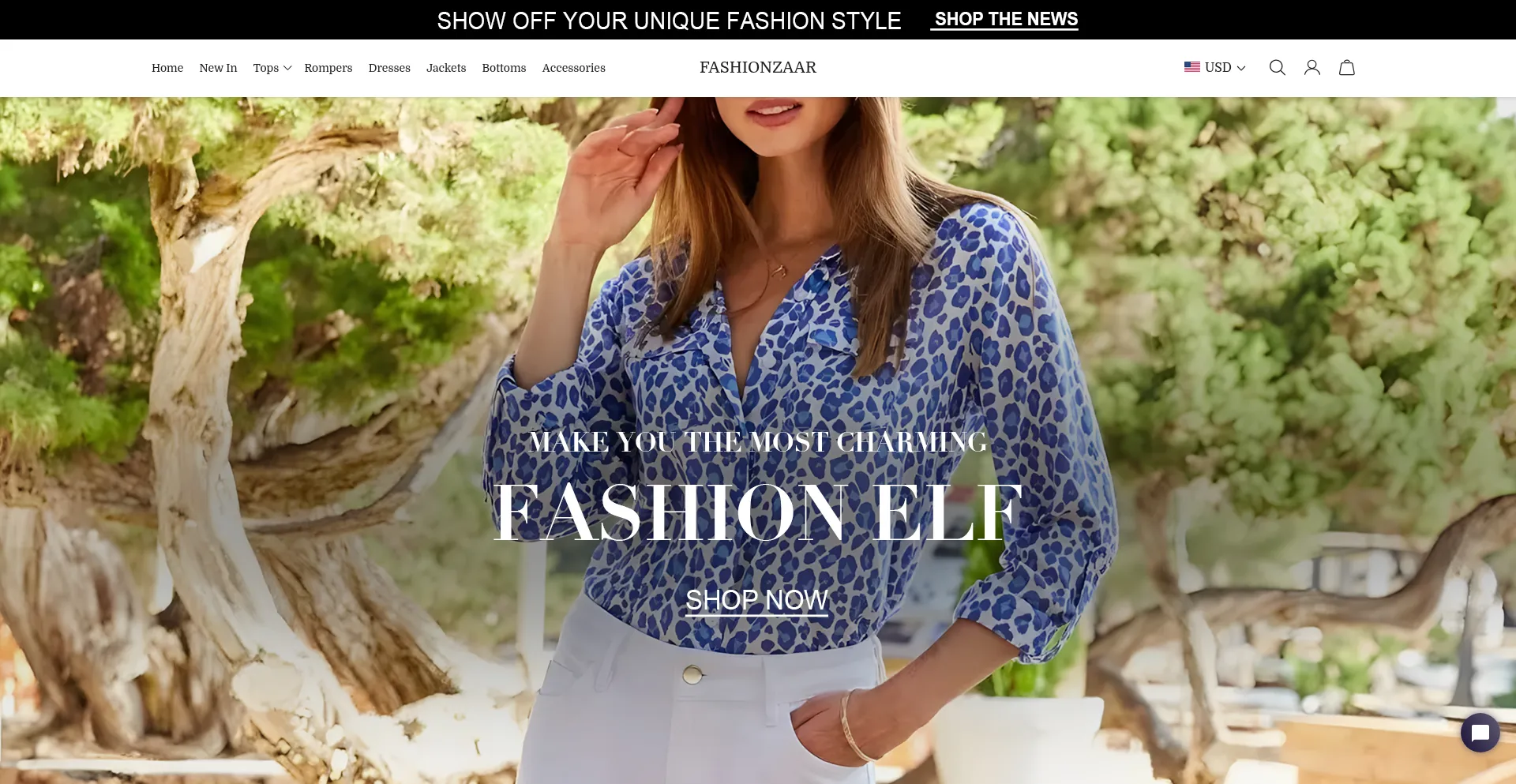 Website screenshot of Fashionzaar.com