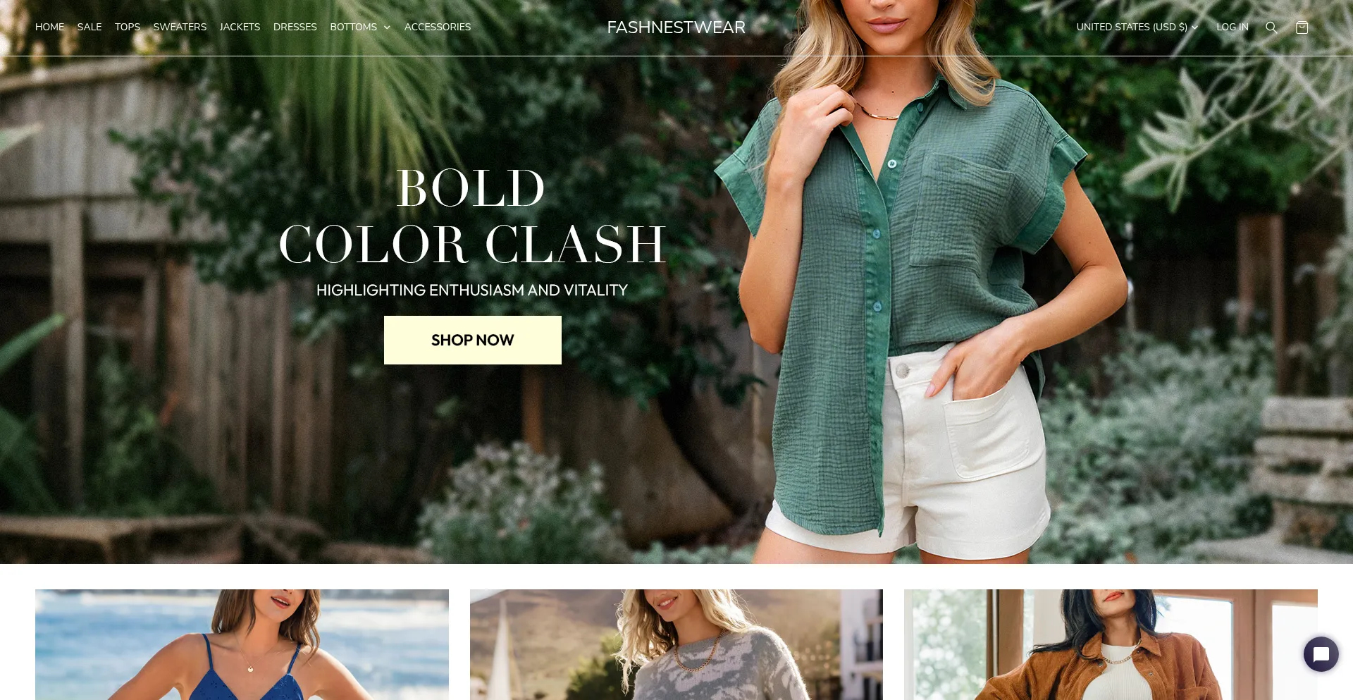 Website screenshot of Fashnestwear.com