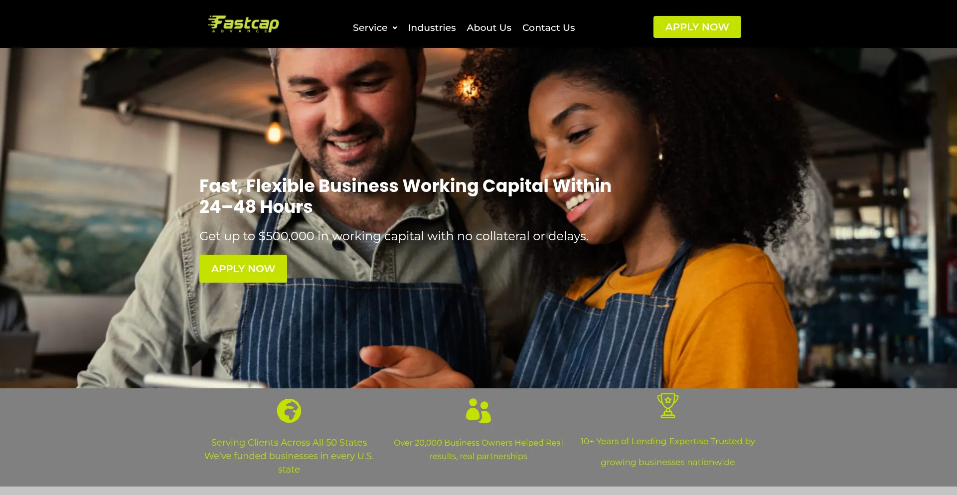 Website screenshot of Fastcapadvance.com