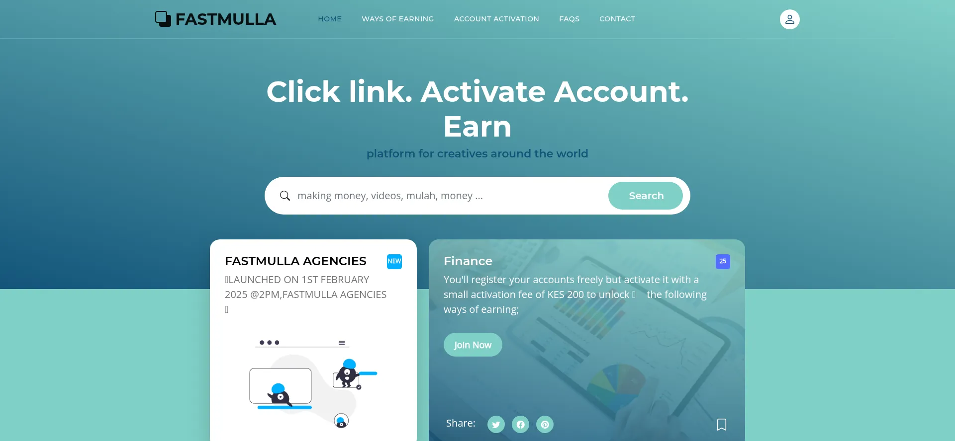 Website screenshot of Fastmullaagencies.co.ke