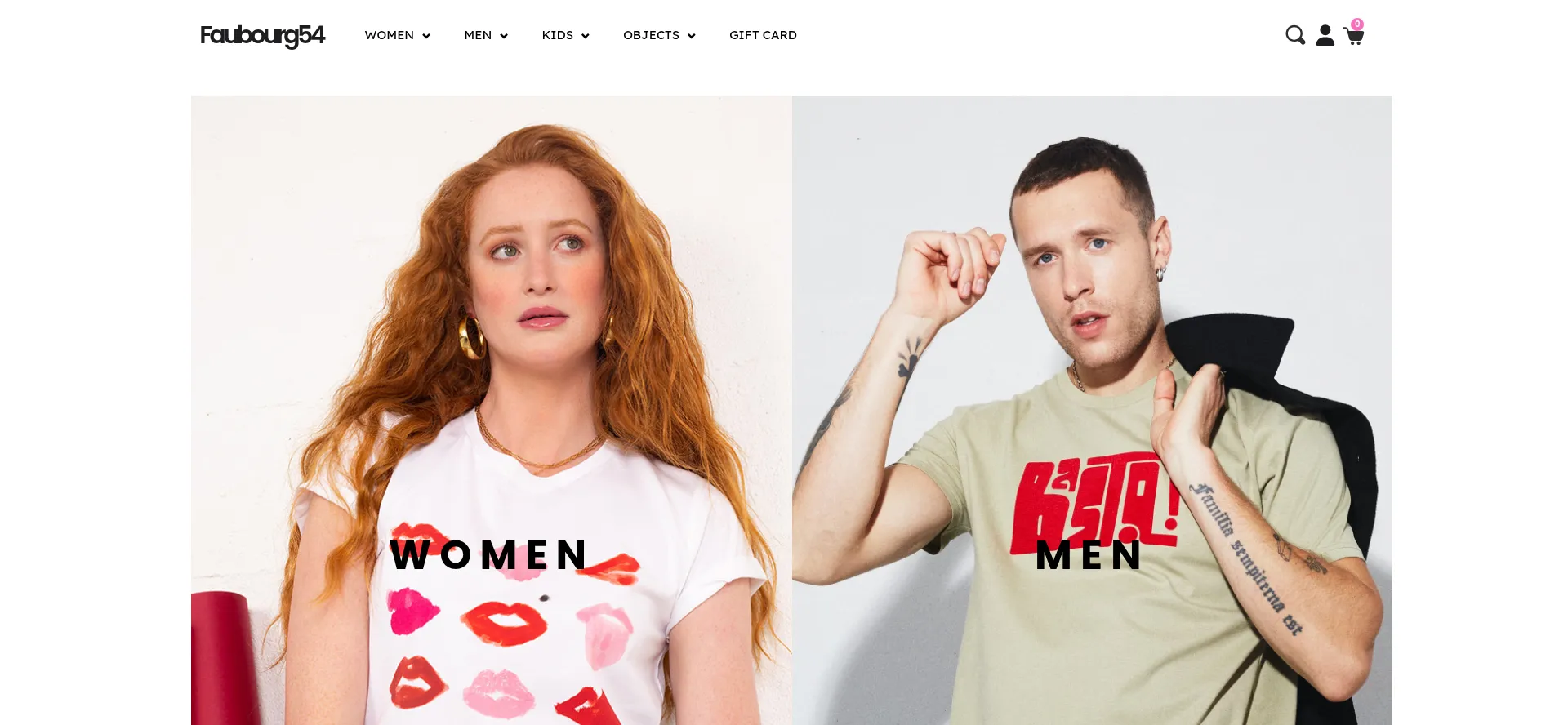 Website screenshot of Faubourg54.com