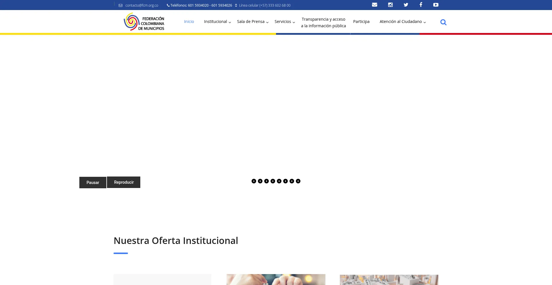 Website screenshot of Fcm.org.co