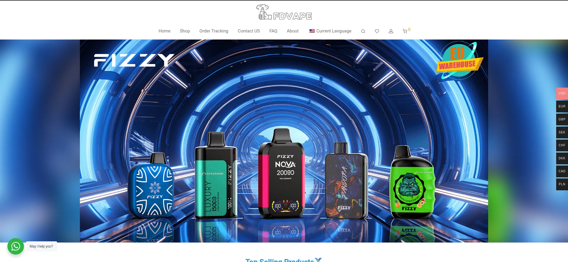 Website screenshot of Fdvape.com