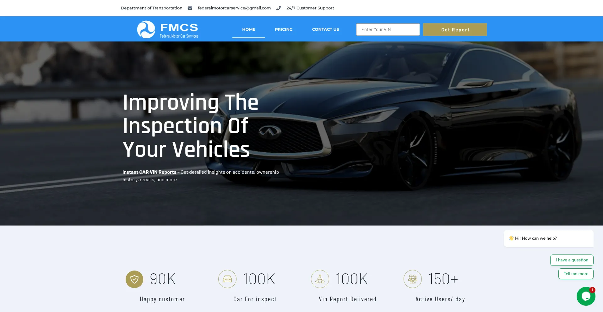 Website screenshot of Federalmotorcarservice.com