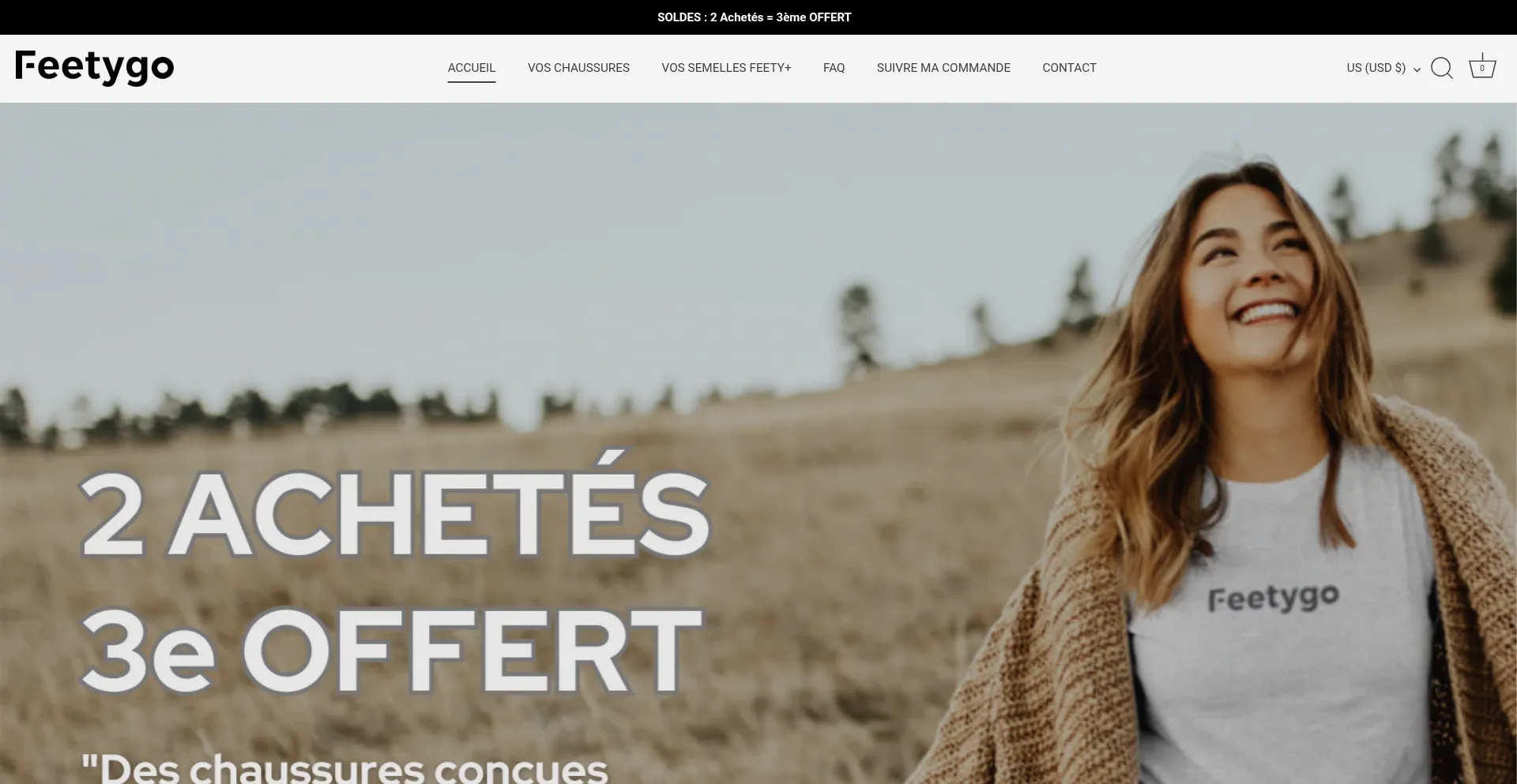 Website screenshot of Feetygo.com