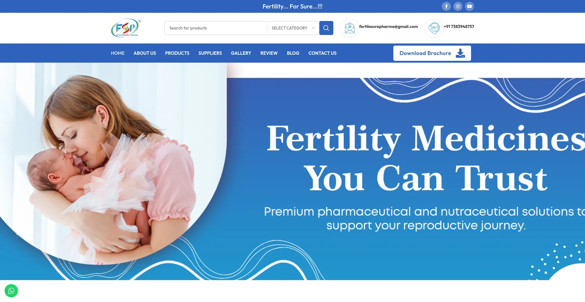 Website screenshot of Fertilesurepharma.com