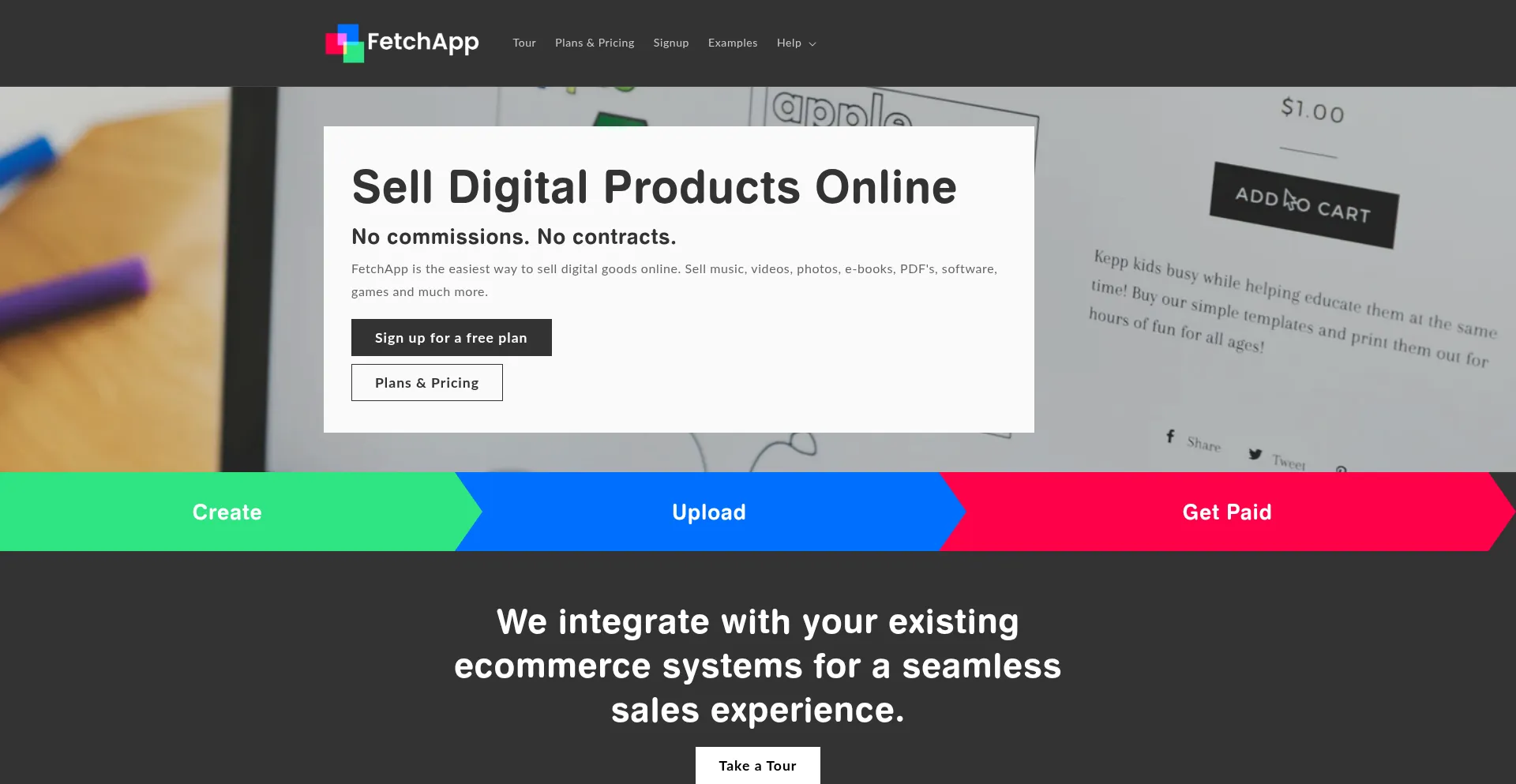 Website screenshot of Fetchapp.com