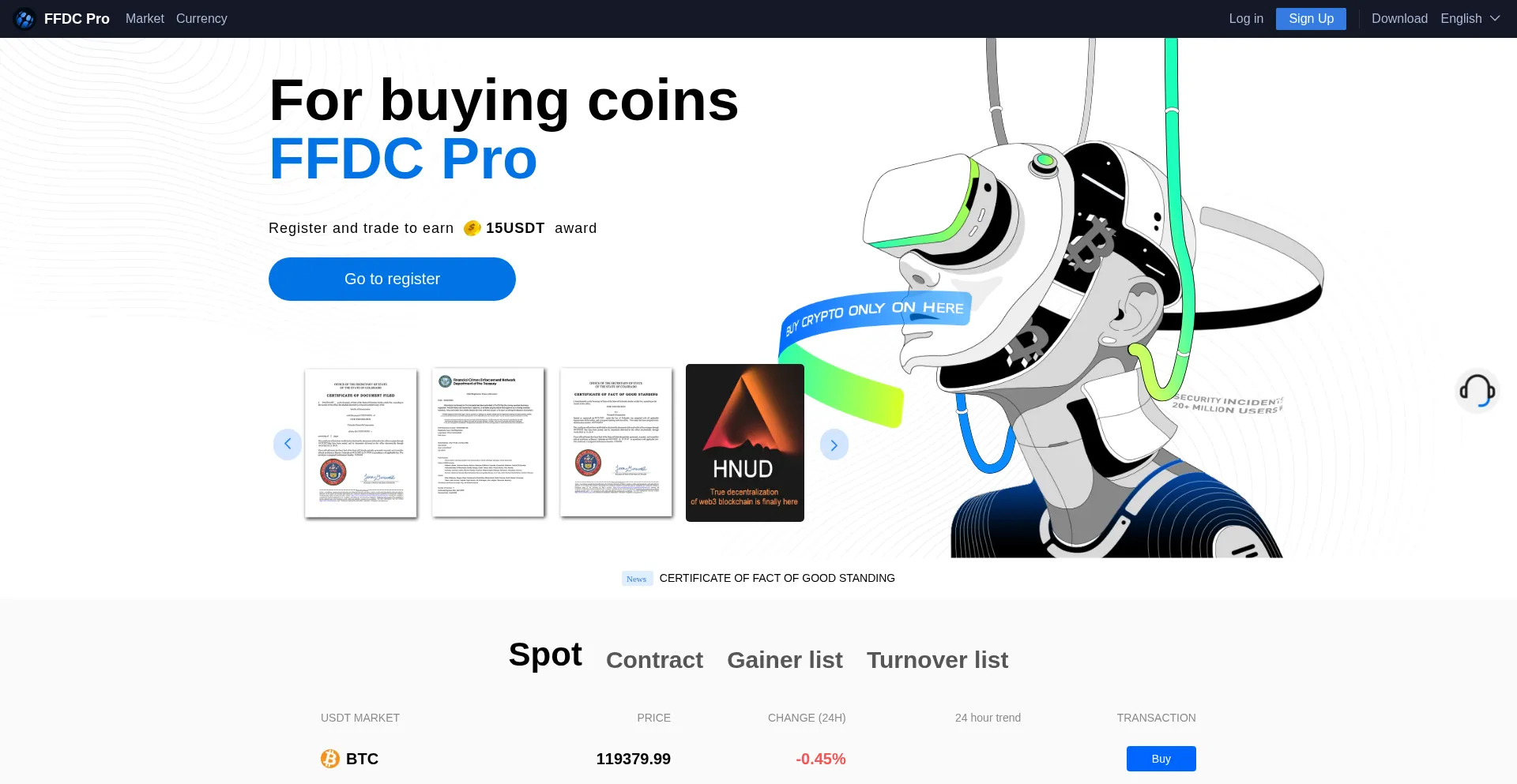 Website screenshot of Ffdcpro.com