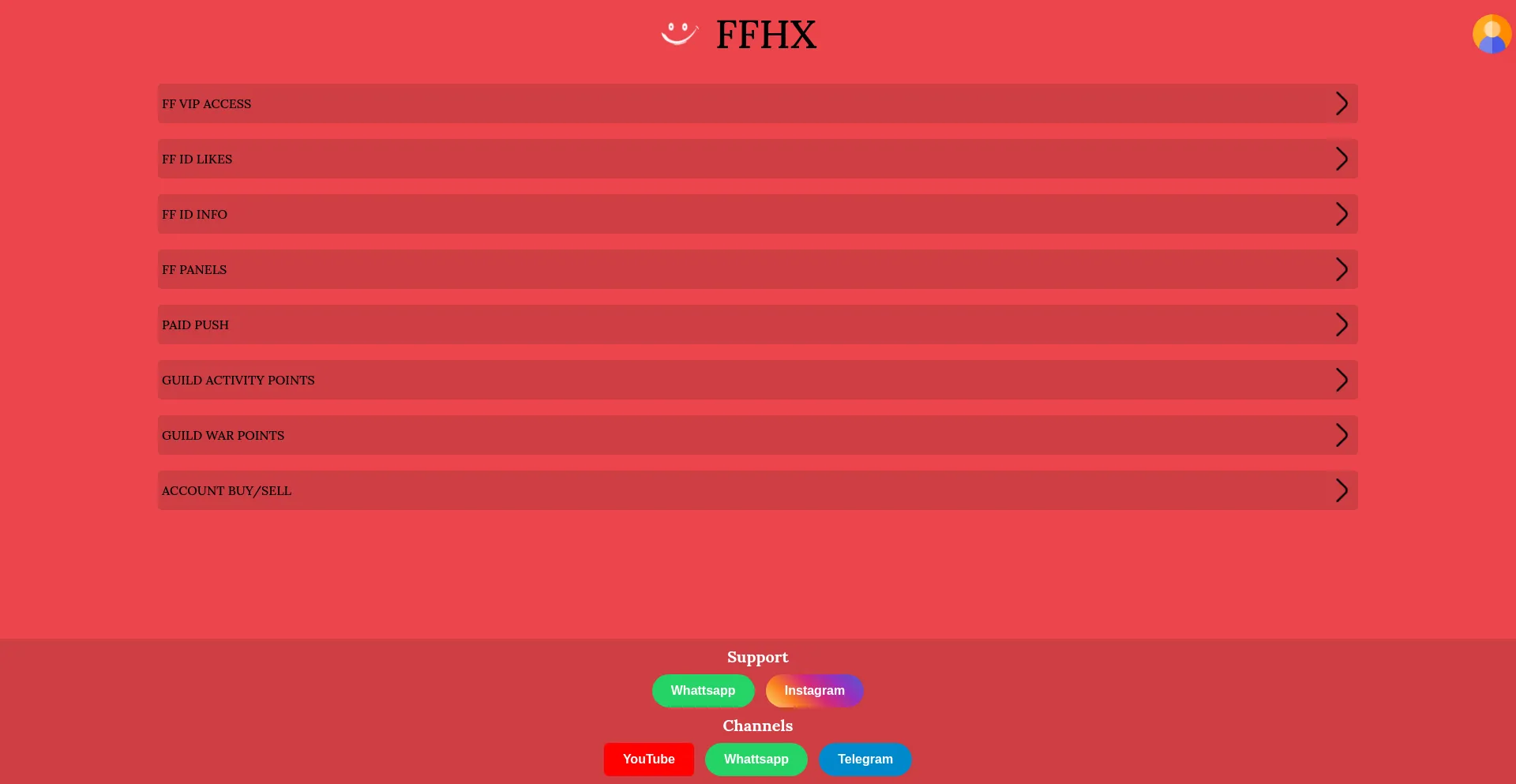 Website screenshot of Ffhx.in