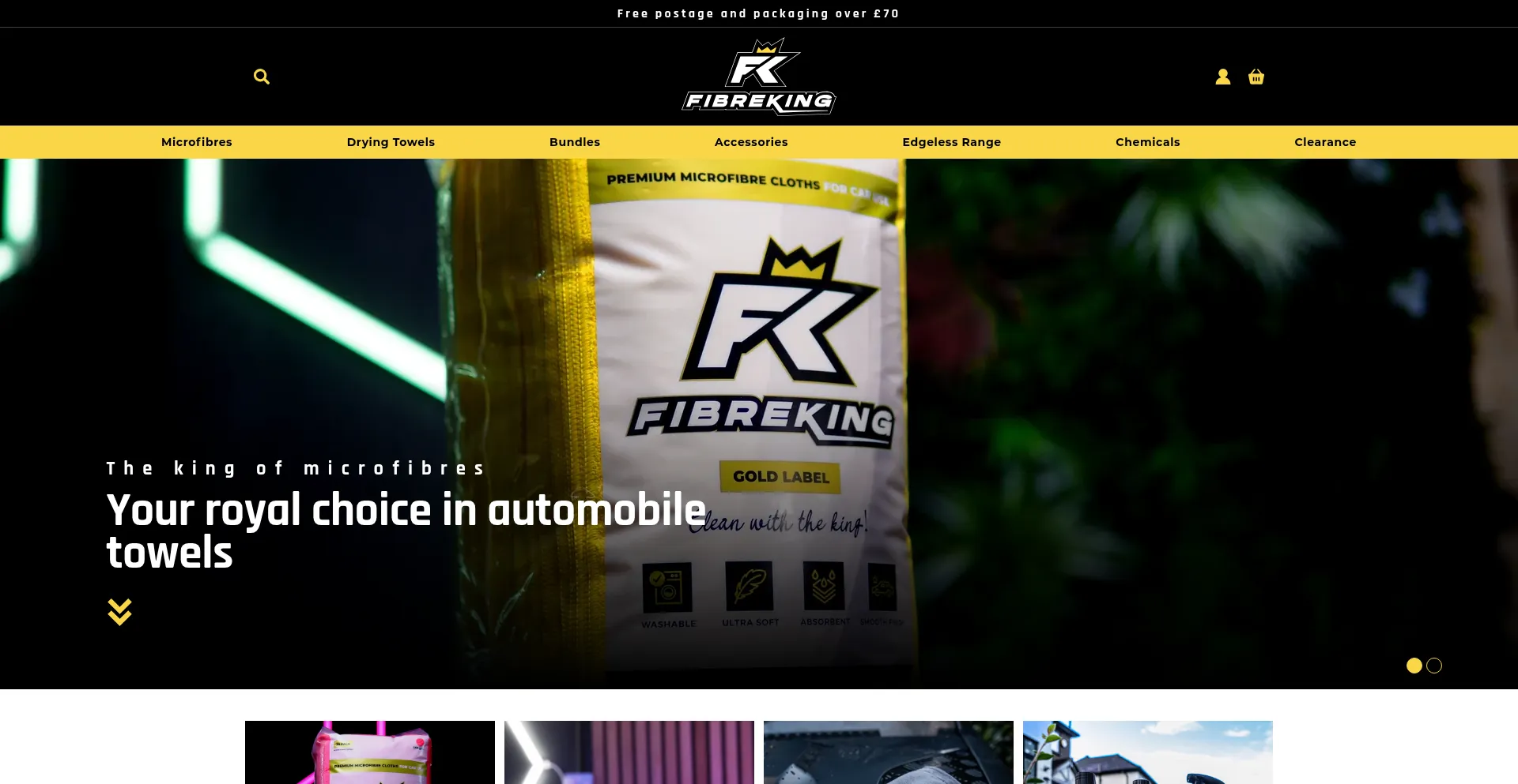 Website screenshot of Fibreking.co.uk