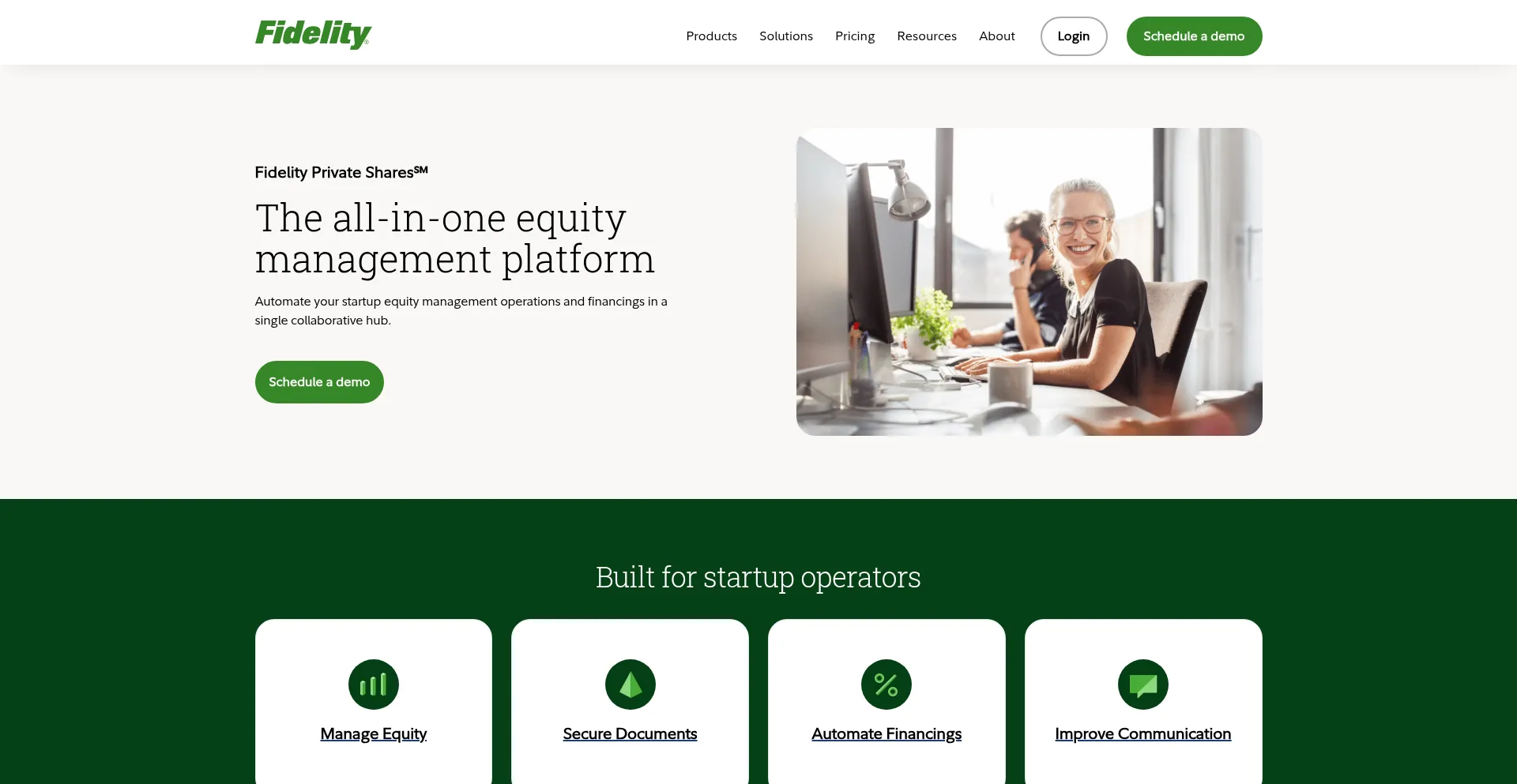 Website screenshot of Fidelityprivateshares.com
