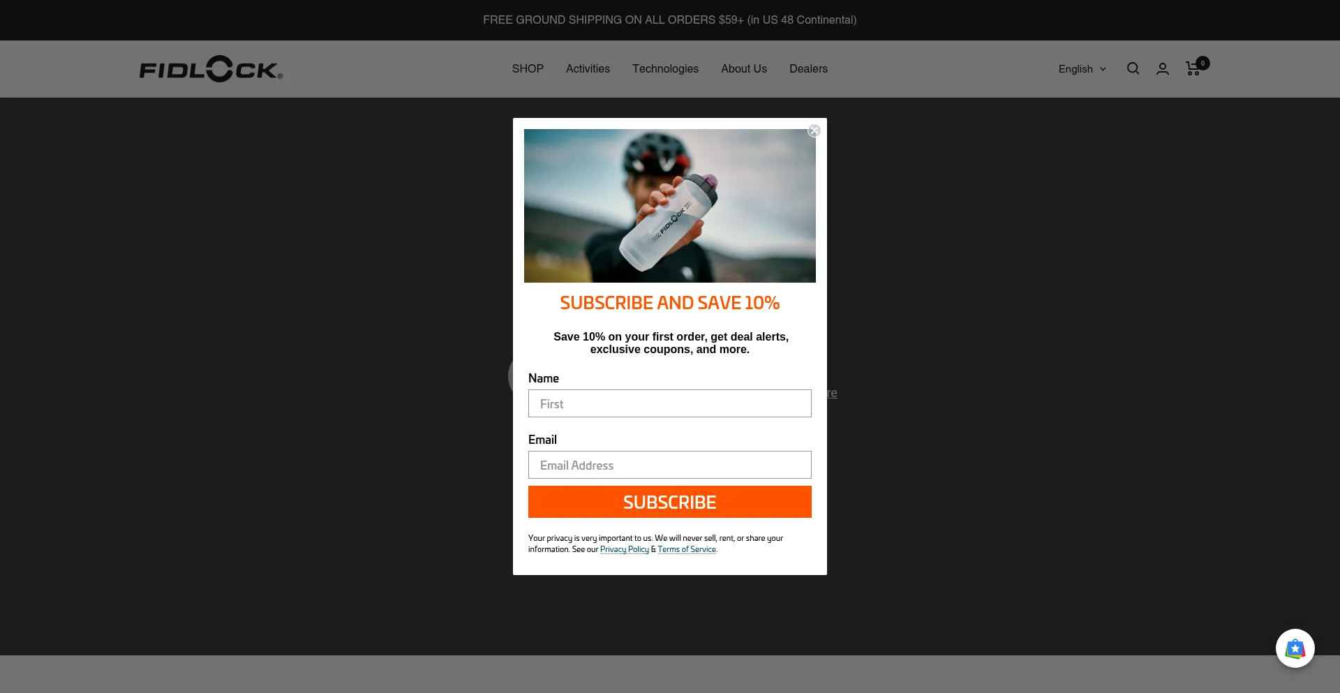 Website screenshot of Fidlock.us