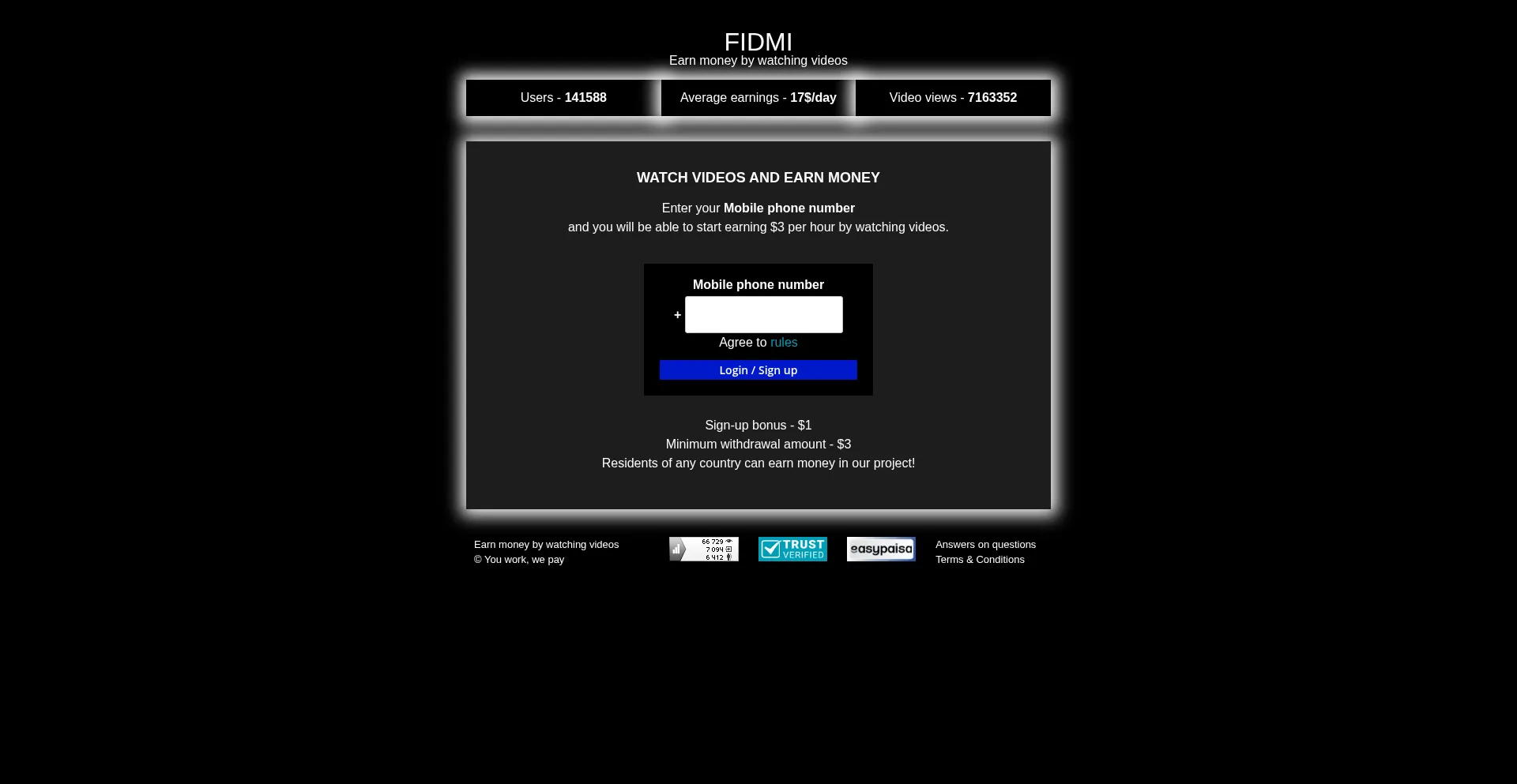 Website screenshot of Fidmi.pro