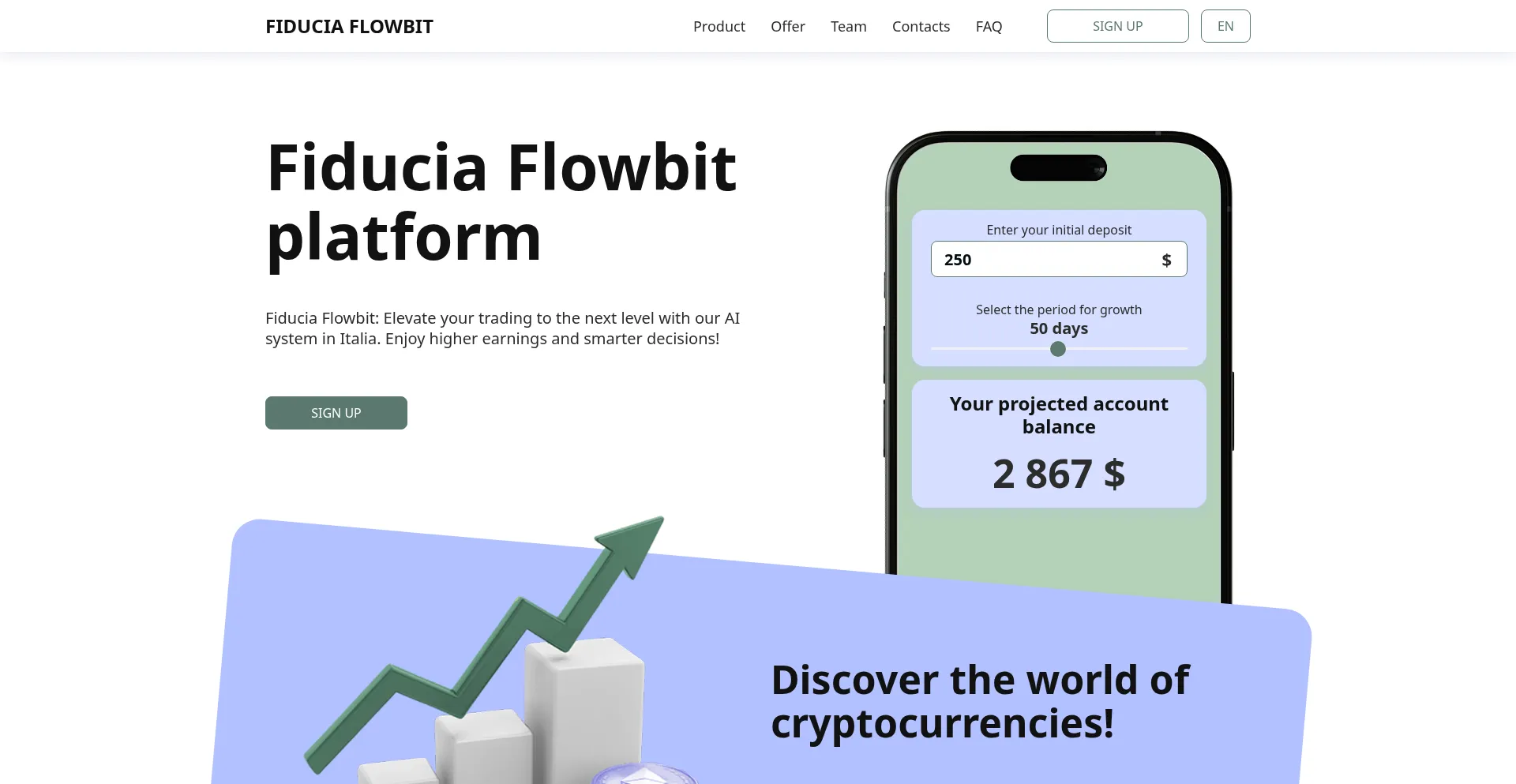 Website screenshot of Fiducia-flowbit.com