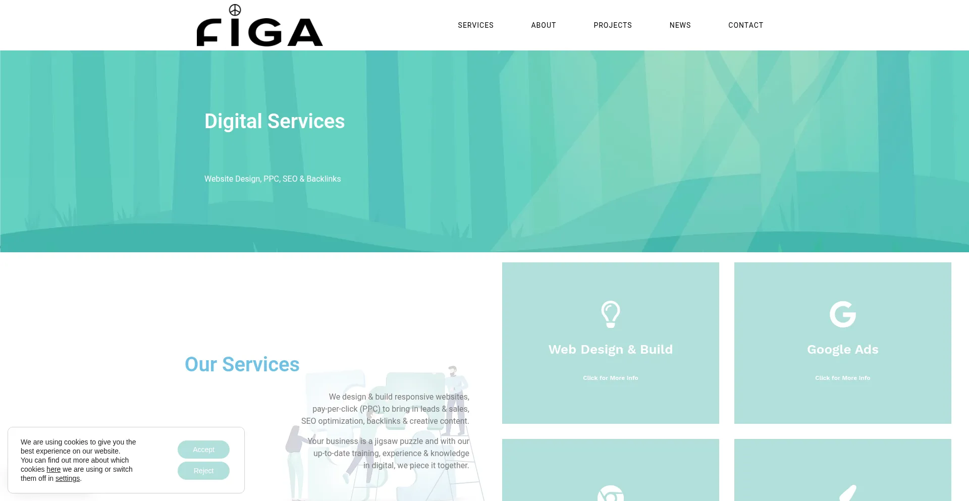 Website screenshot of Figadigital.com