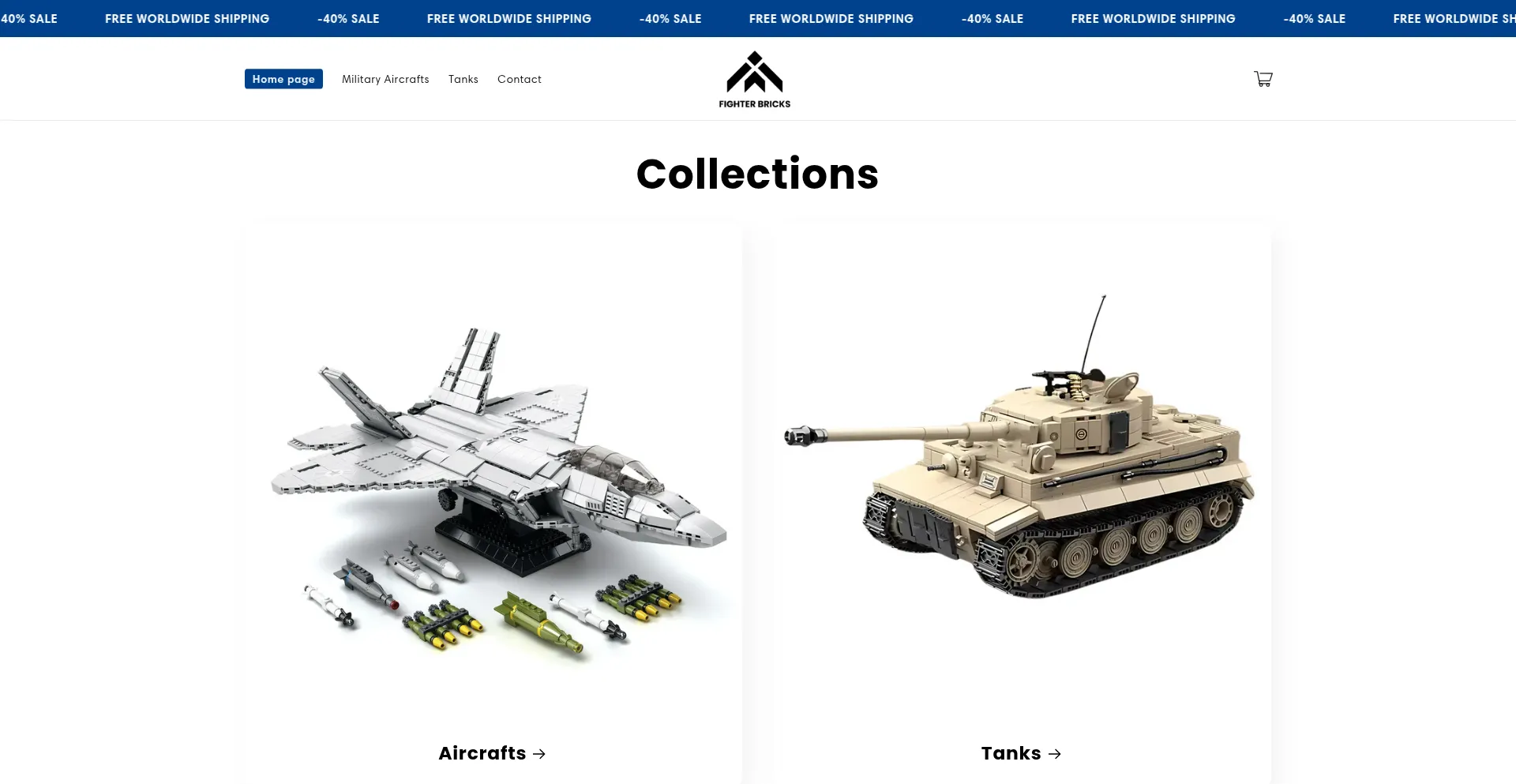 Website screenshot of Fighterbricks.com
