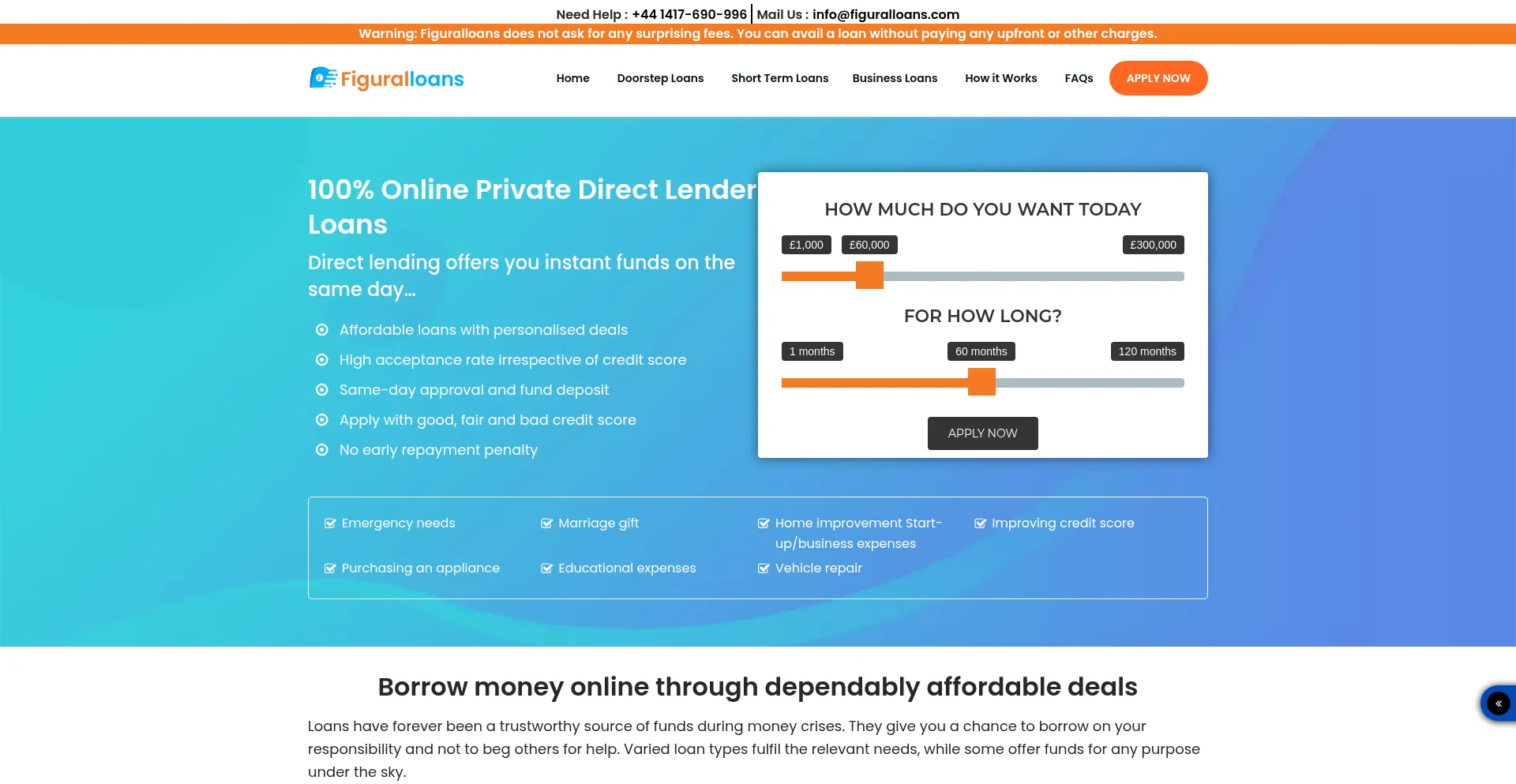 Website screenshot of Figuralloans.com