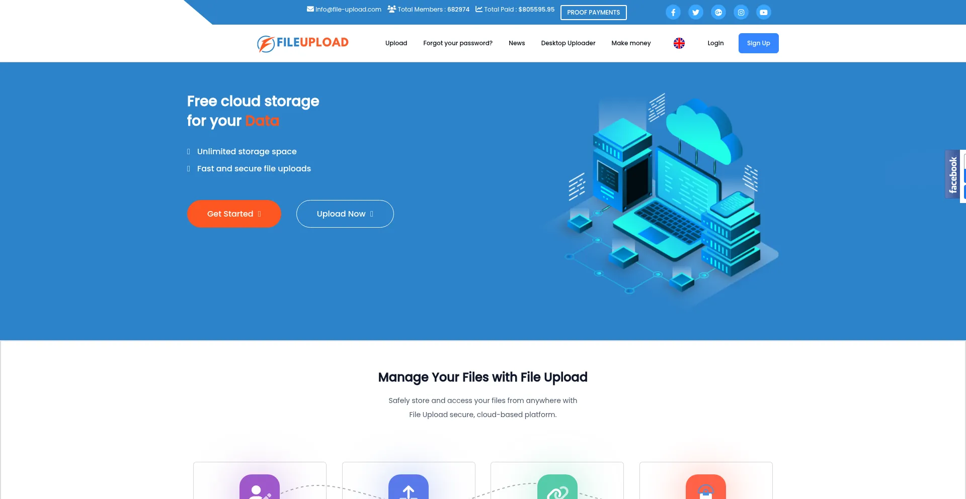 Website screenshot of File-upload.org