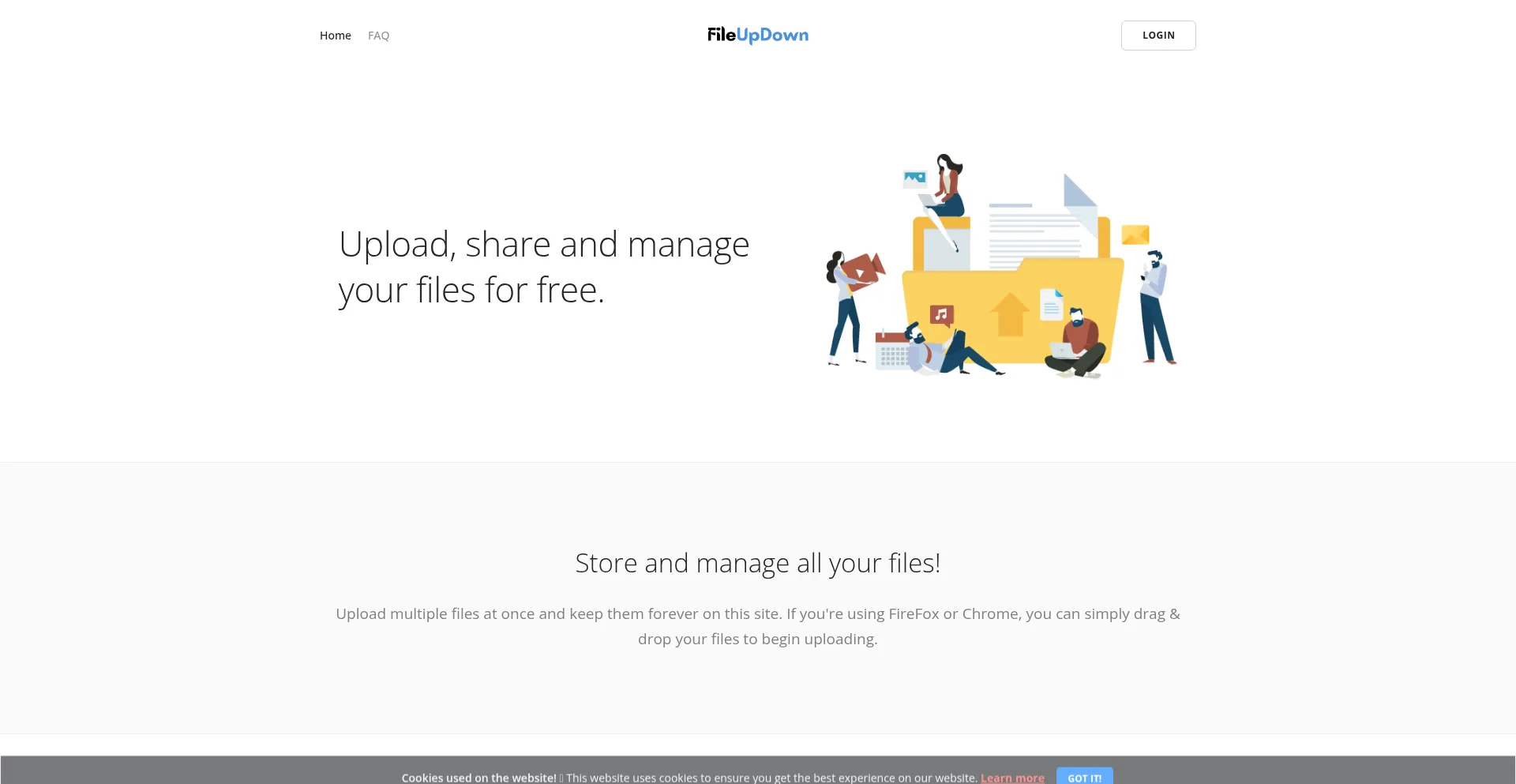 Website screenshot of Fileupdown.com