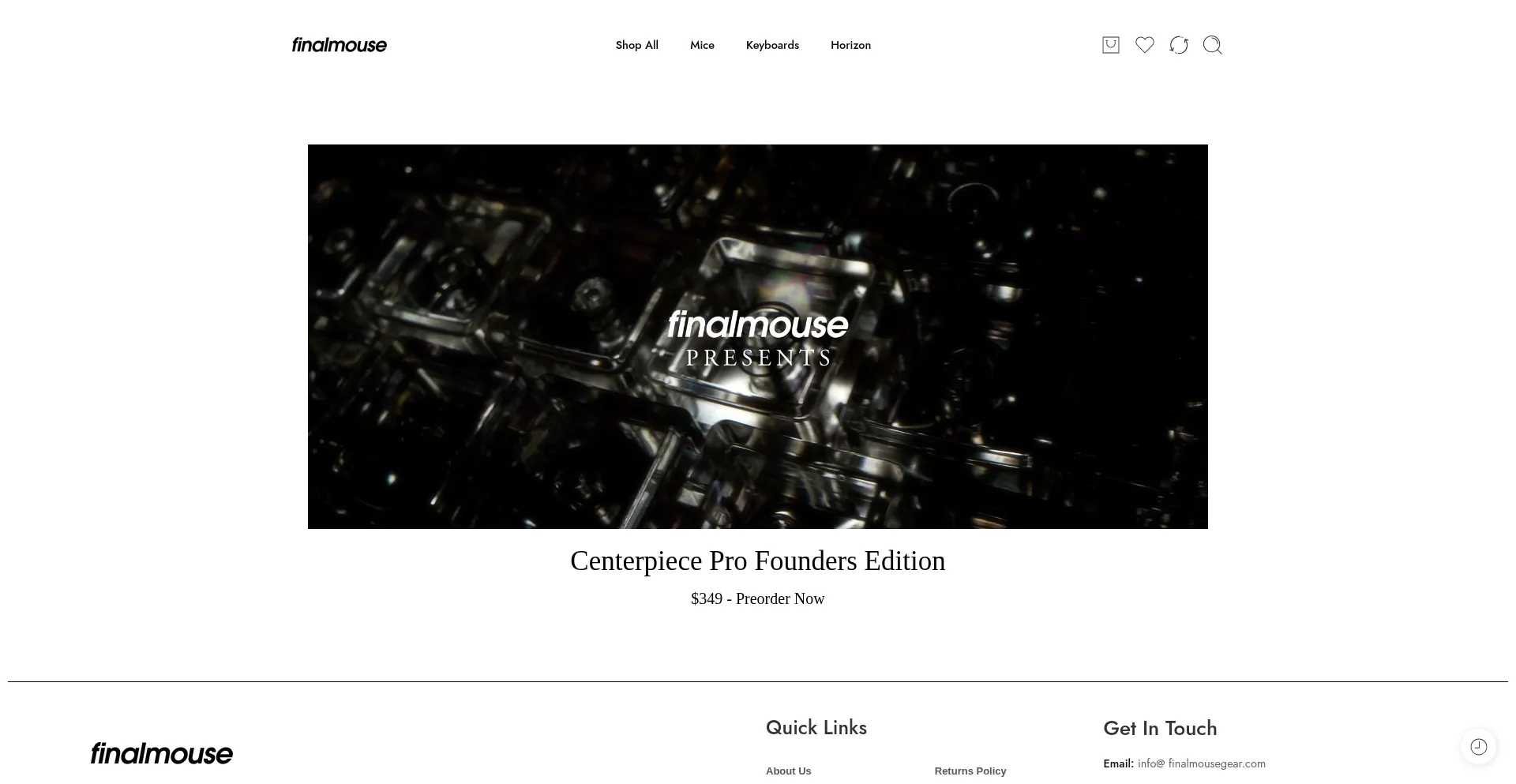 Website screenshot of Finalmousegear.com