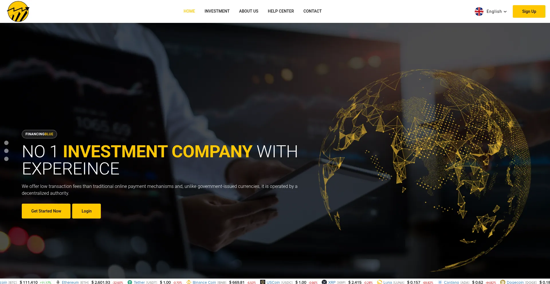 Website screenshot of Financingblue.com