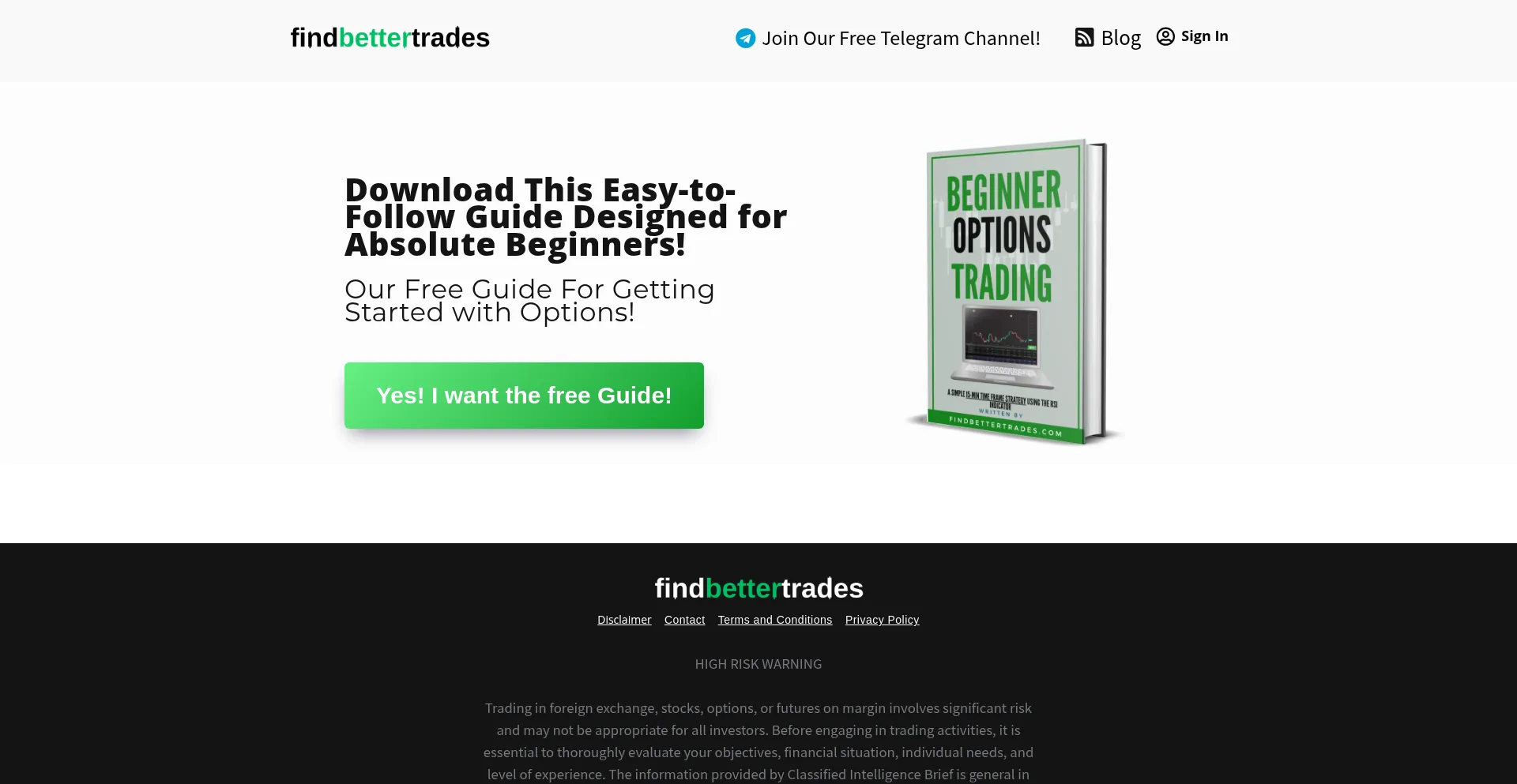 Website screenshot of Findbettertrades.com