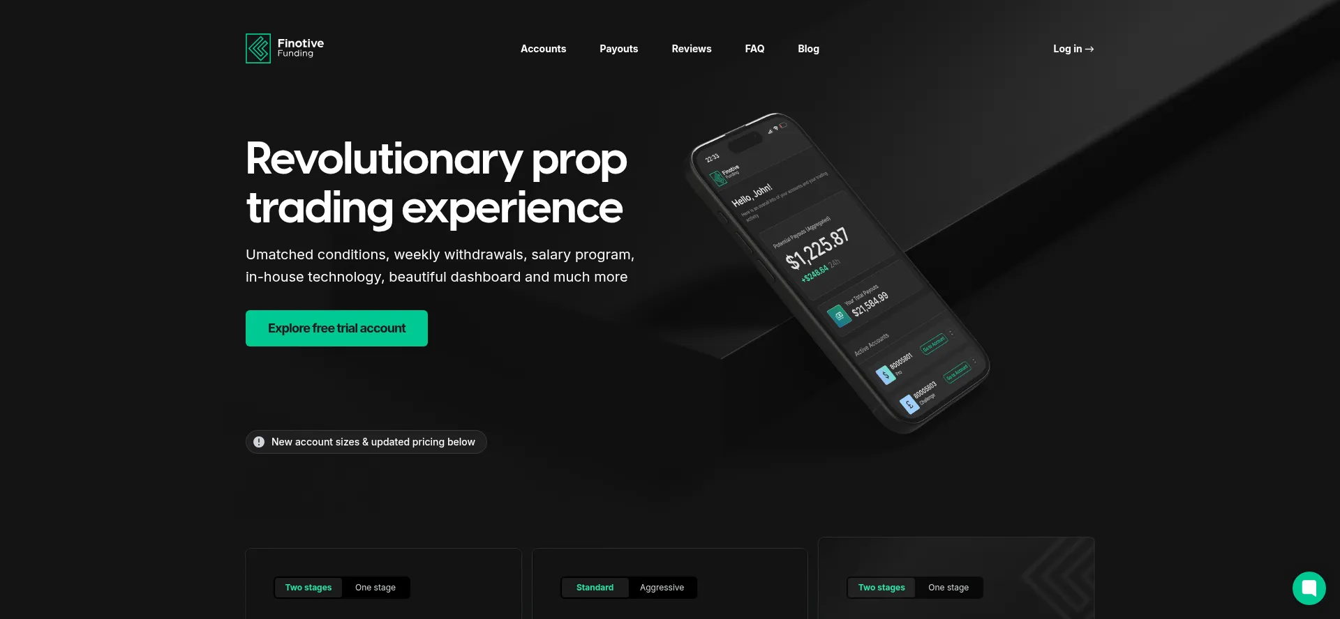 Website screenshot of Finotivefunding.com