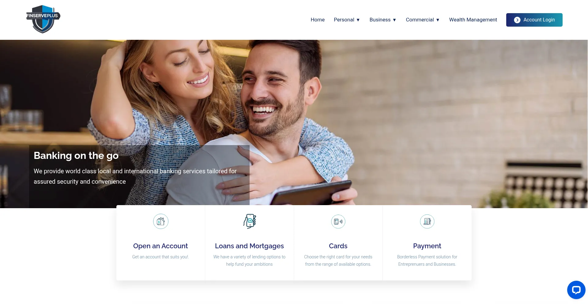 Website screenshot of Finserveplus.com