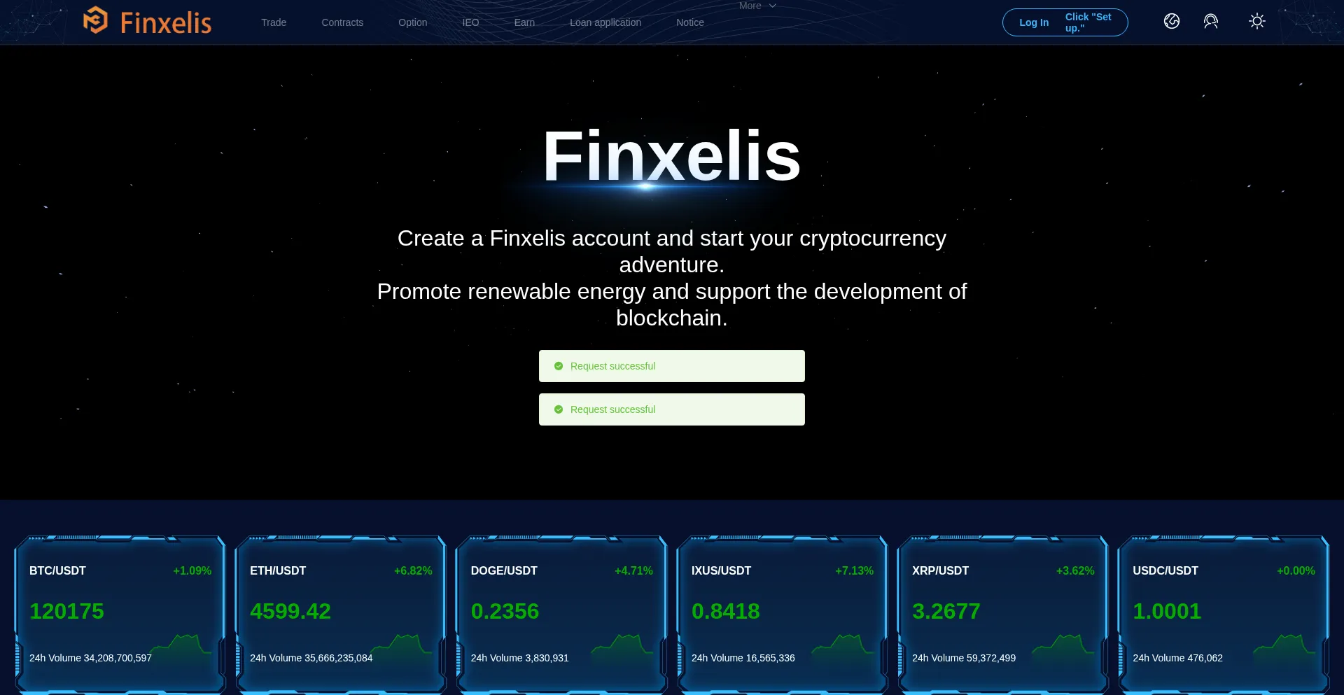 Website screenshot of Finxelisvip.co