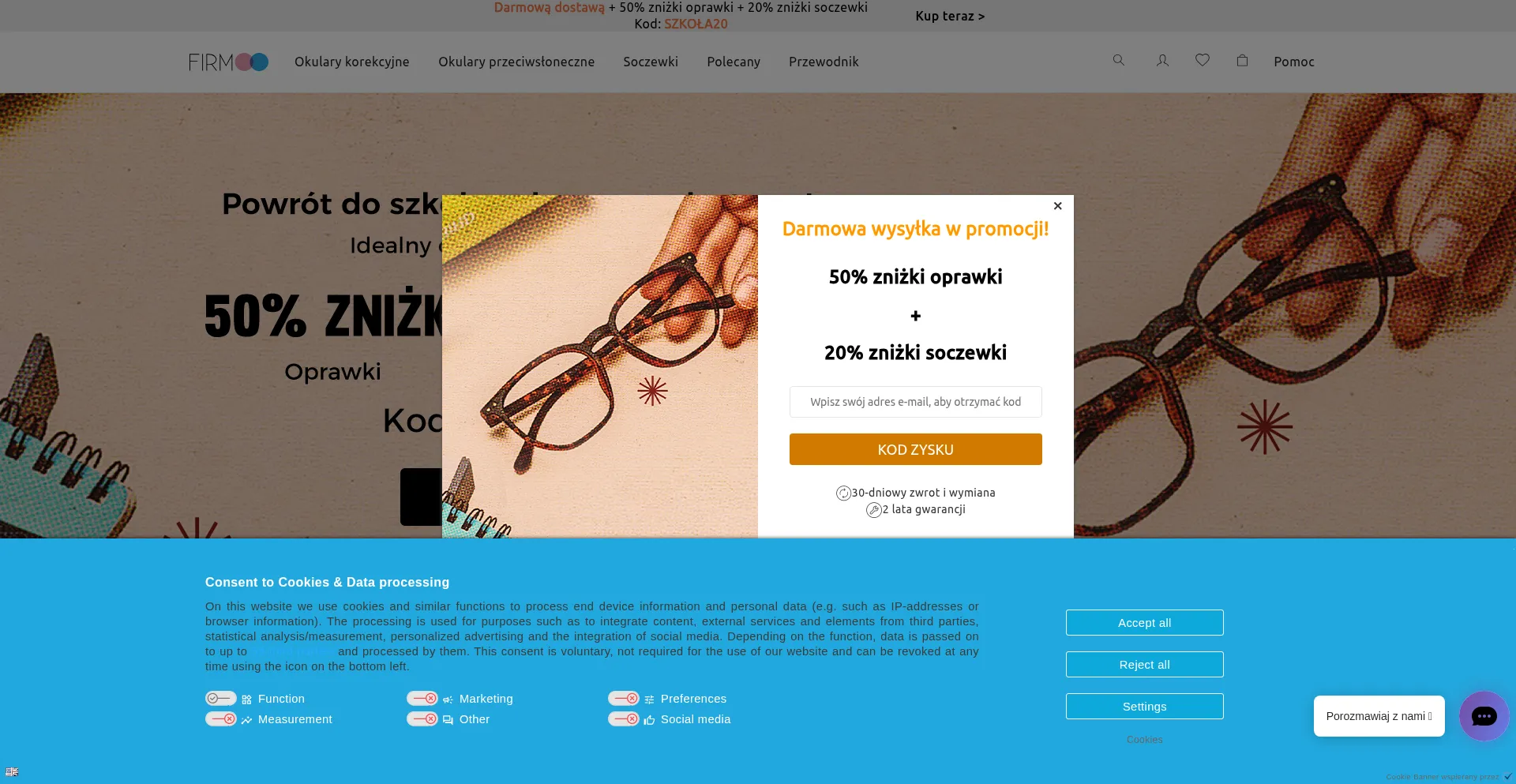 Website screenshot of Firmoo.pl