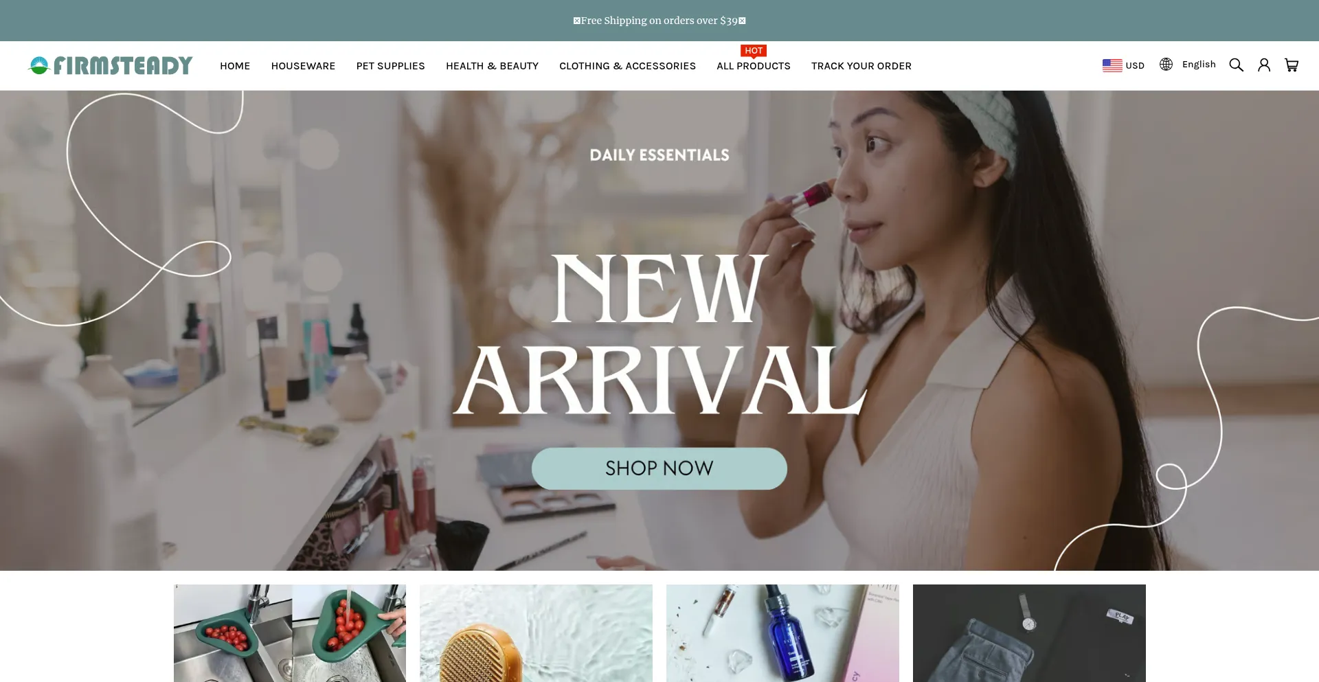 Website screenshot of Firmsteady.com