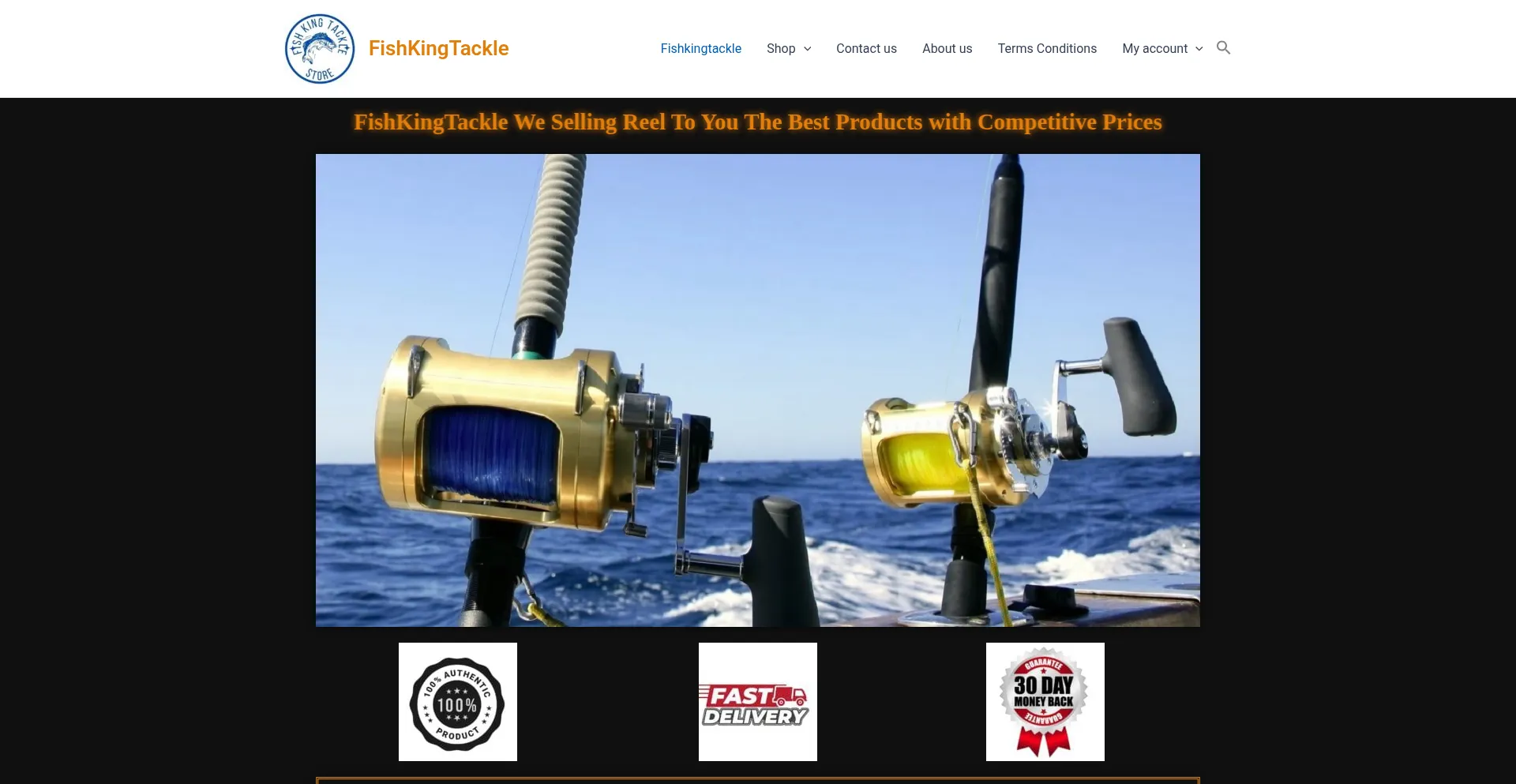 Website screenshot of Fishkingtackle.com