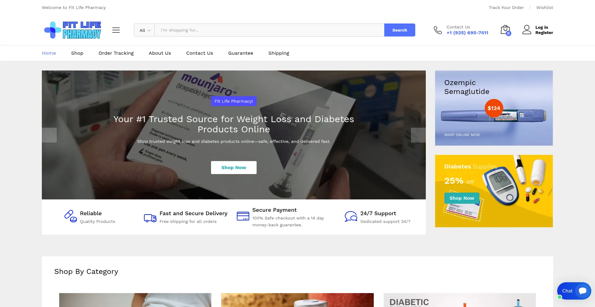 Website screenshot of Fitlifepharmacy.com