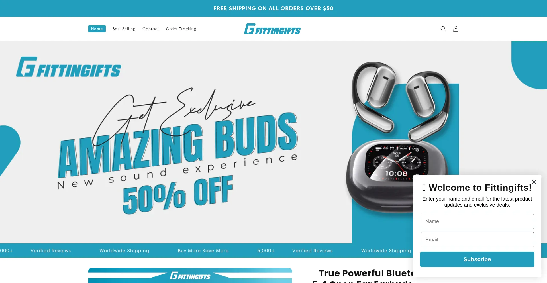 Website screenshot of Fittingifts.com