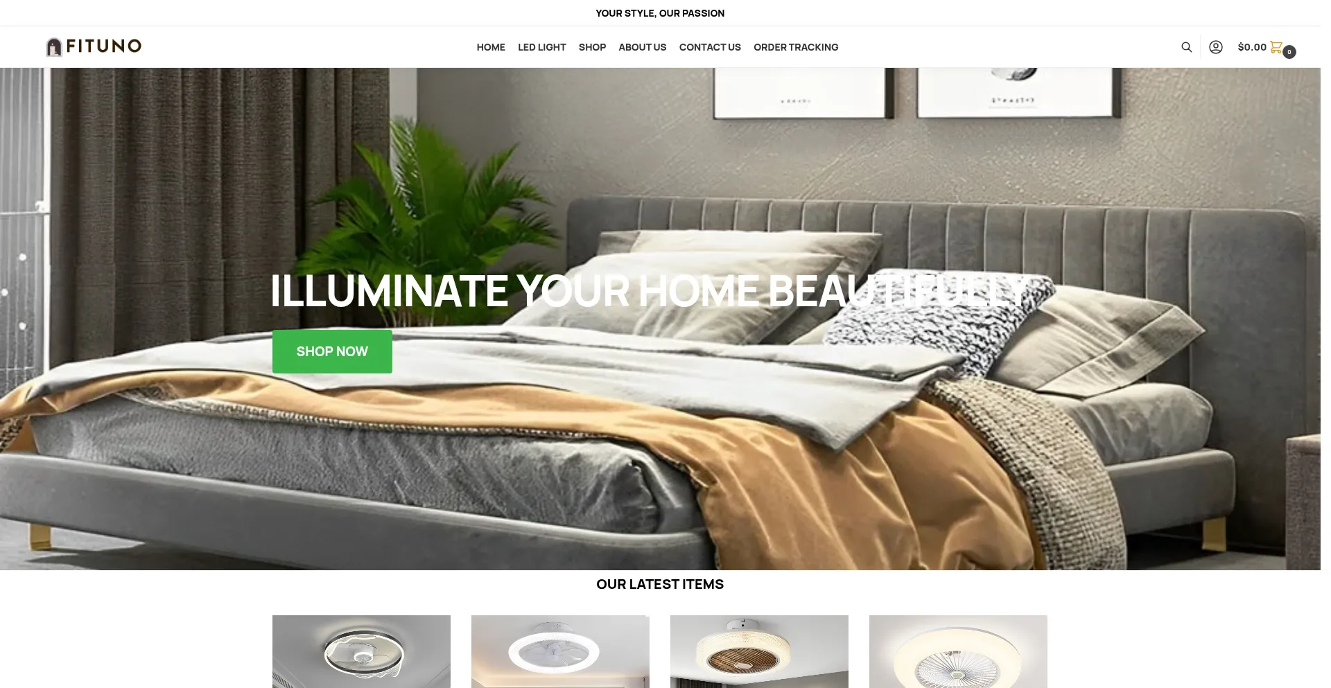 Website screenshot of Fituno.shop