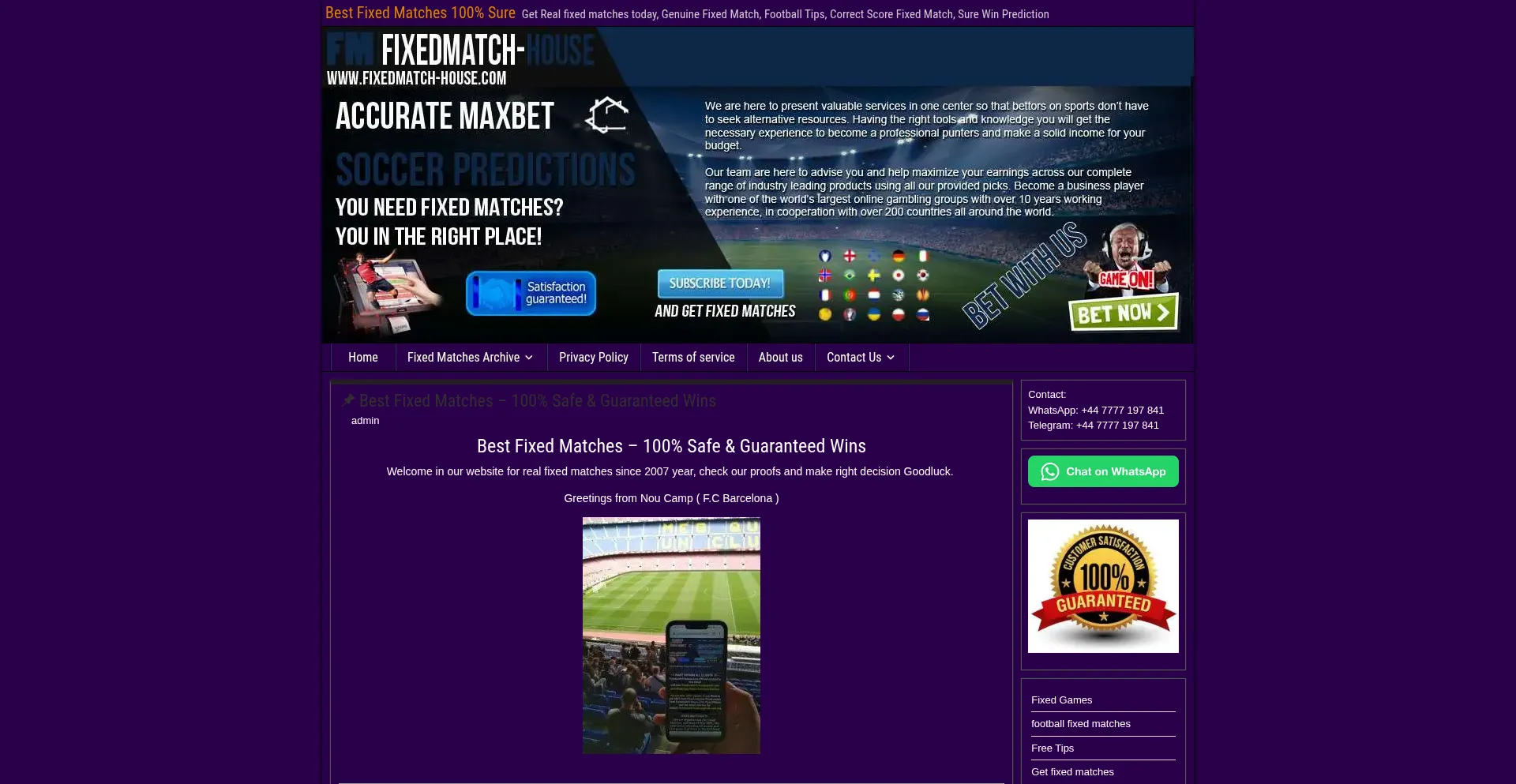 Fixedmatch-house.com est-il Sûr et Fiable ?