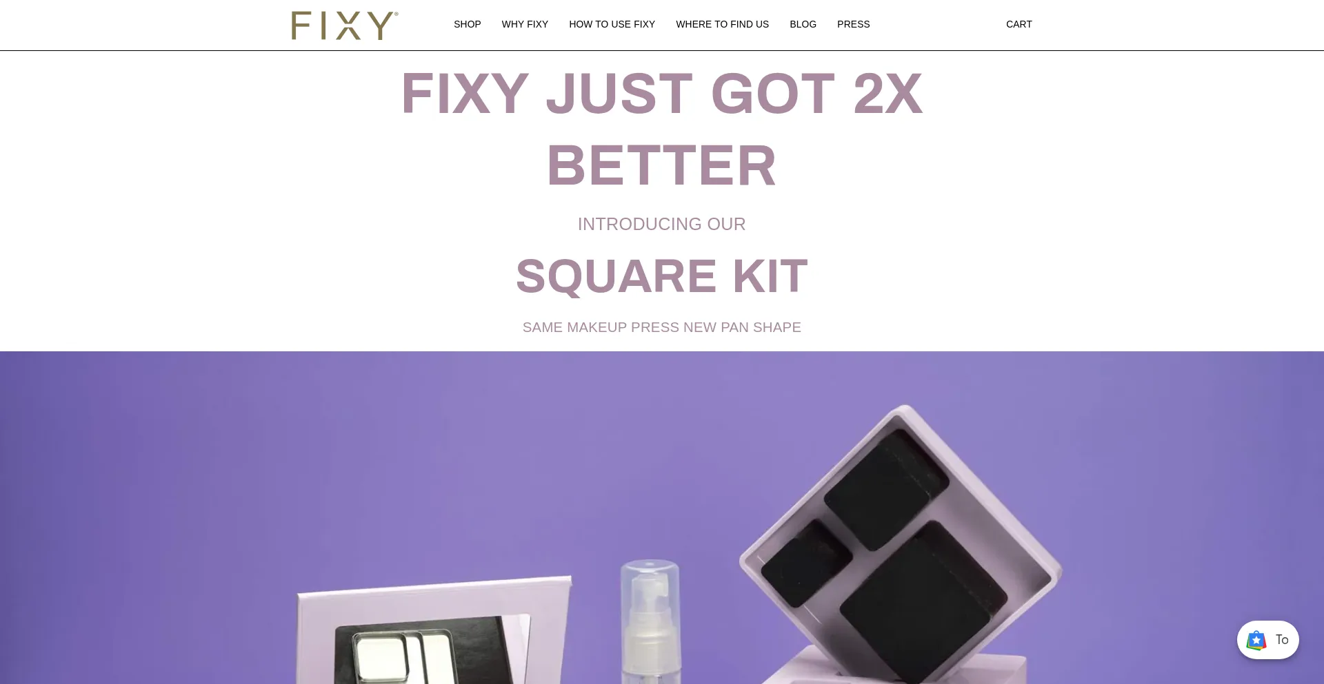 Website screenshot of Fixymakeup.com