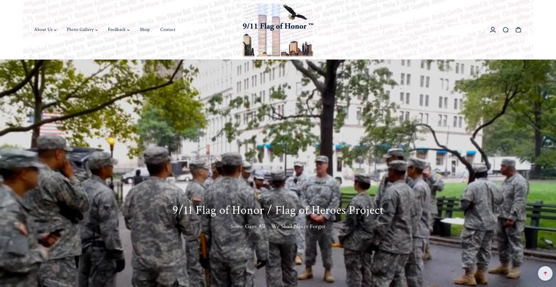 Website screenshot of Flagofheroes.org