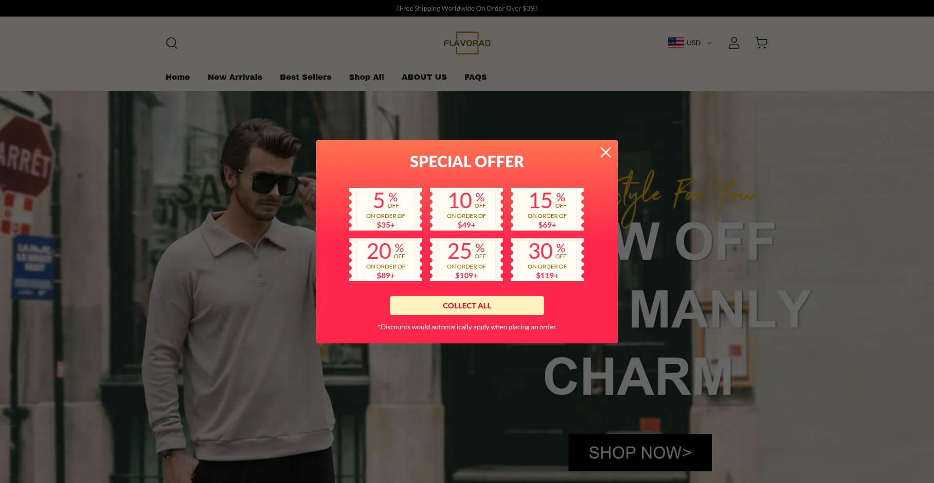 Website screenshot of Flavorad.com