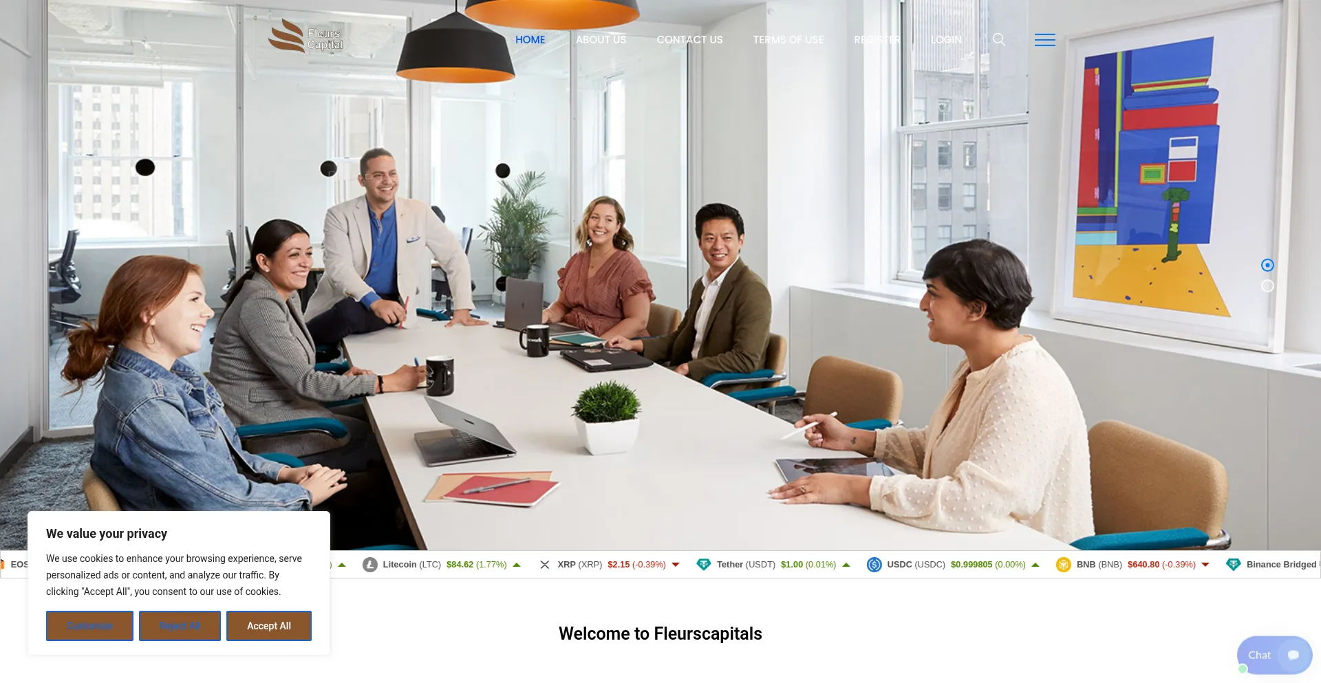 Website screenshot of Fleurscapitals.com